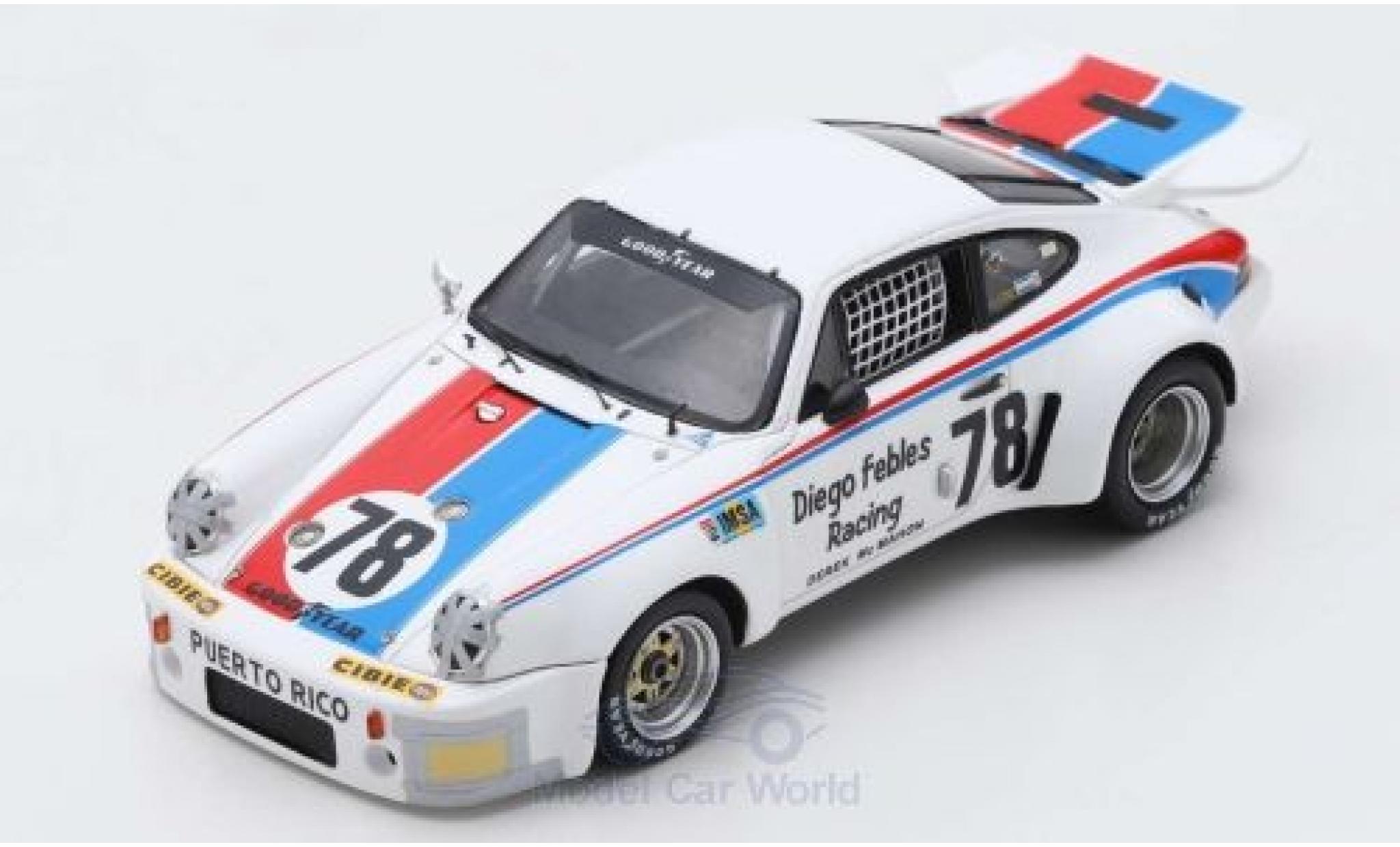 Porsche 930 RSR 1/43 Spark 911 Carrera RSR No.78 24h Le Mans 1976 D.Febles/A.Poole/H.Cruz modellino in miniatura
