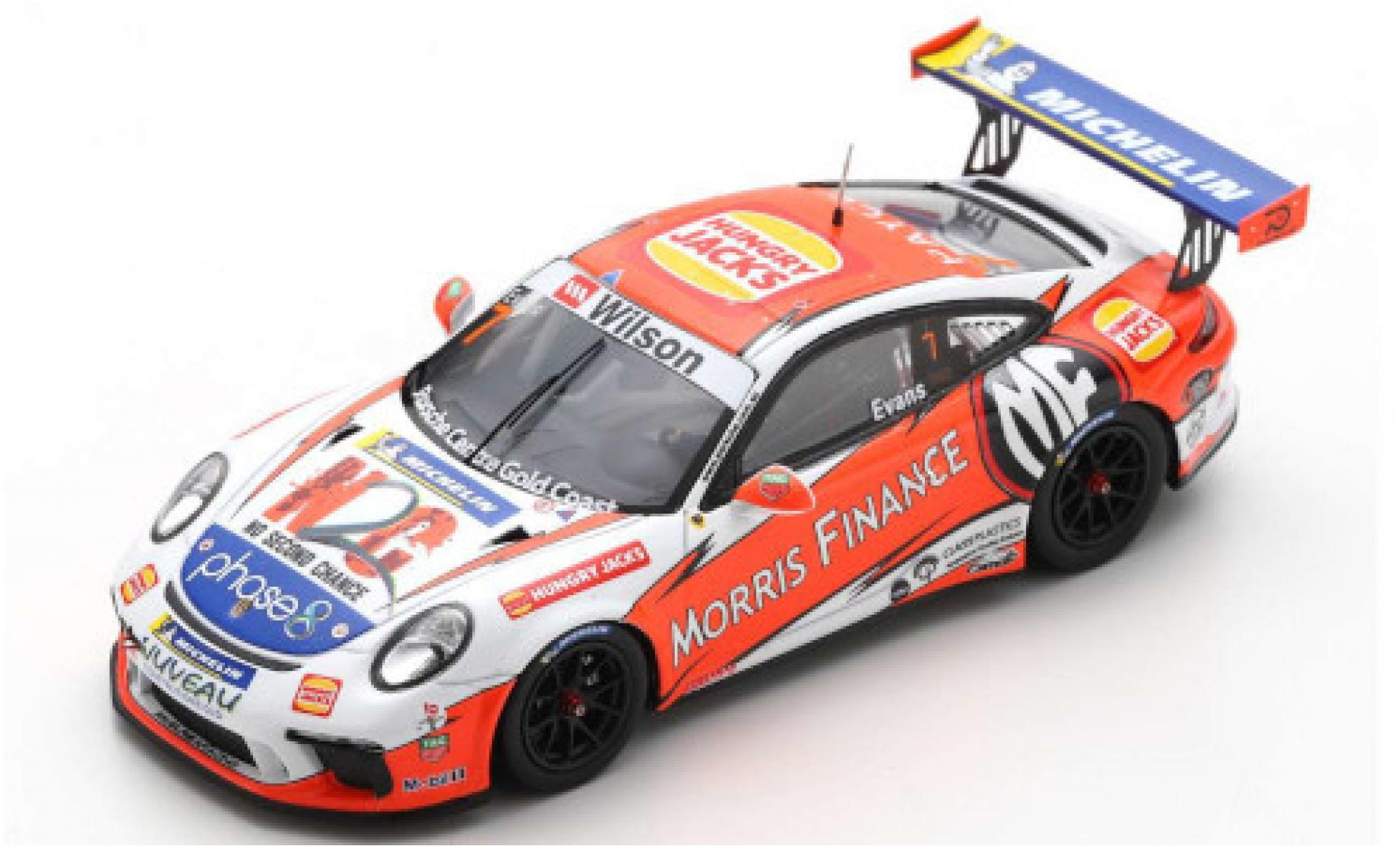 Porsche 991 GT3 Cup 1/43 Spark 911 GT3 Cup () No.7 Carrera Cup Australia 2018 J.Evans modellino in miniatura