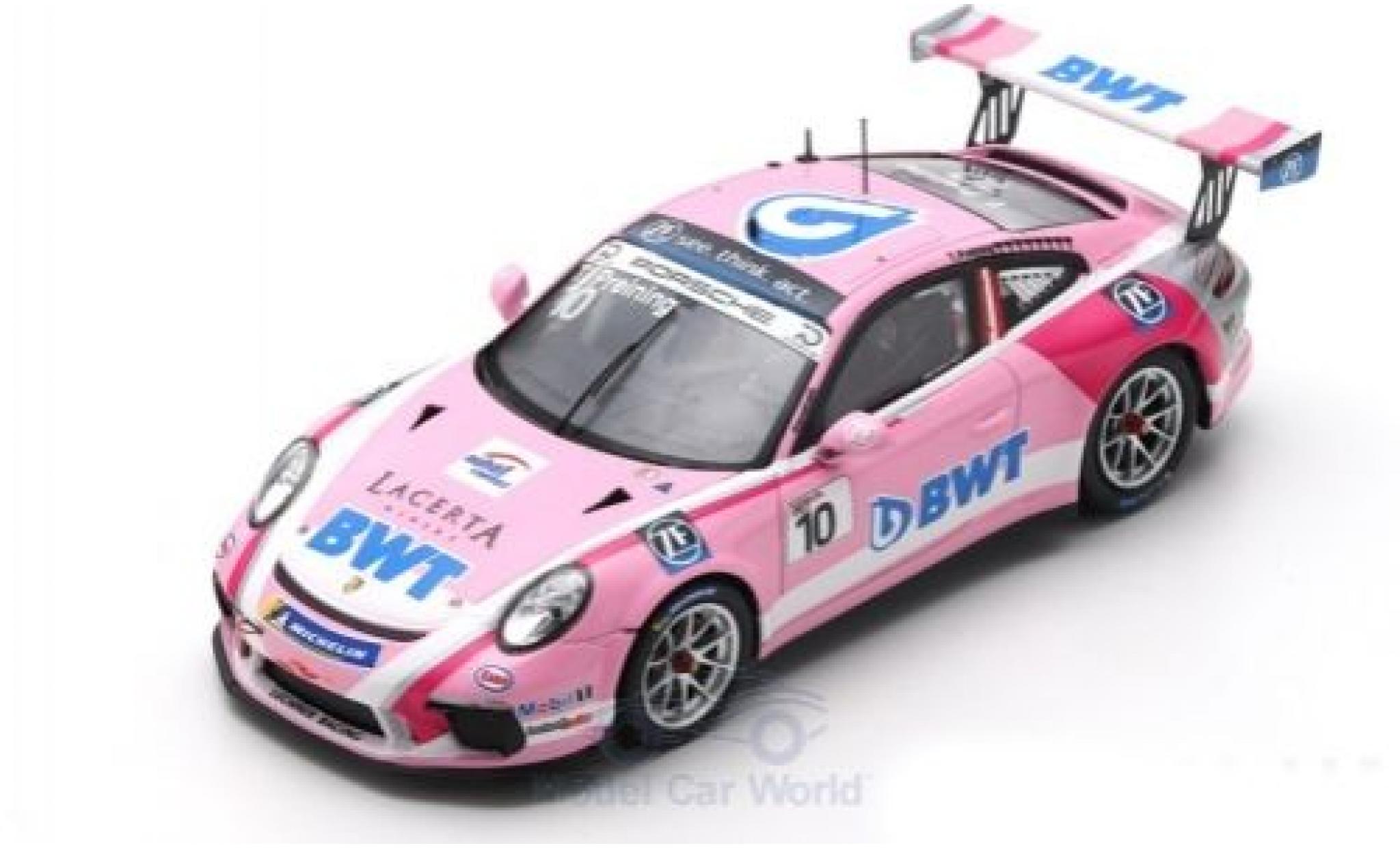 Porsche 991 GT3 Cup 1/43 Spark 911 GT3 Cup No.10 BWT Lechner Racing Carrera Cup Deutschland 2018 T.Preining modellino in miniatura
