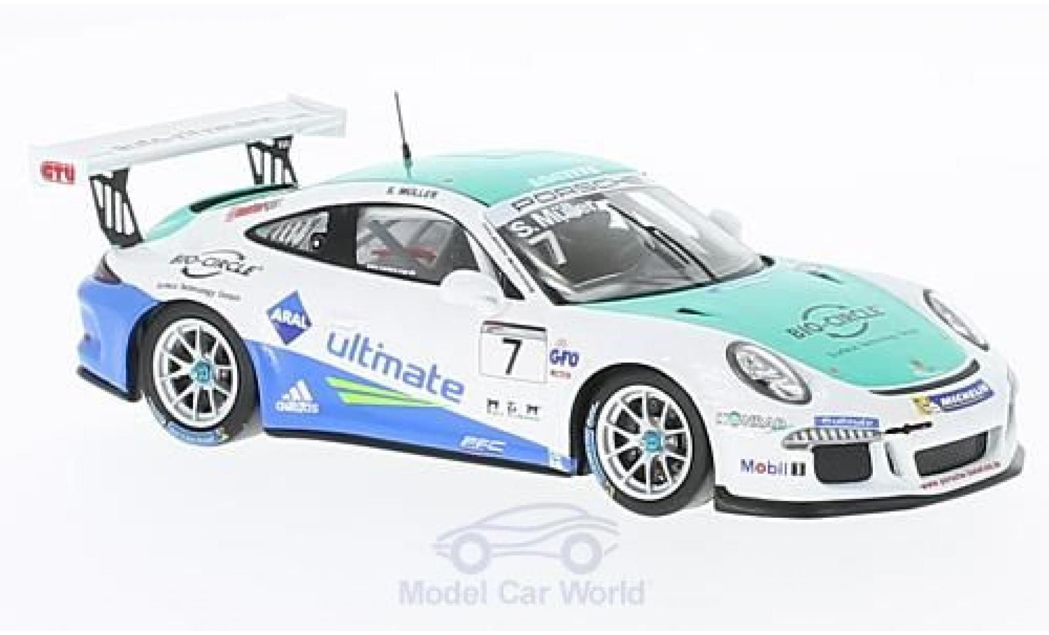 Porsche 991 GT3 Cup 1/43 Spark 911 GT3 Cup No.7 Carrera Cup Deutschland 2016 S.Müller modellino in miniatura