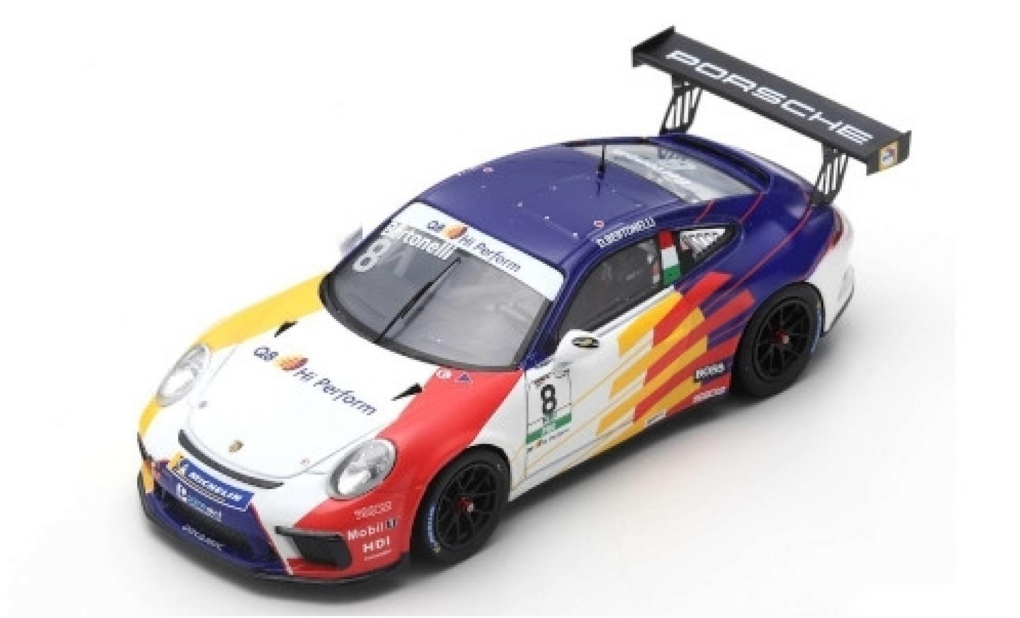 Porsche 992 GT3 1/43 Spark 911 GT3 Cup No.8 Dinamic Motorsport Carrera Cup Italia Monza 2019 D.Bertonelli modellino in miniatura