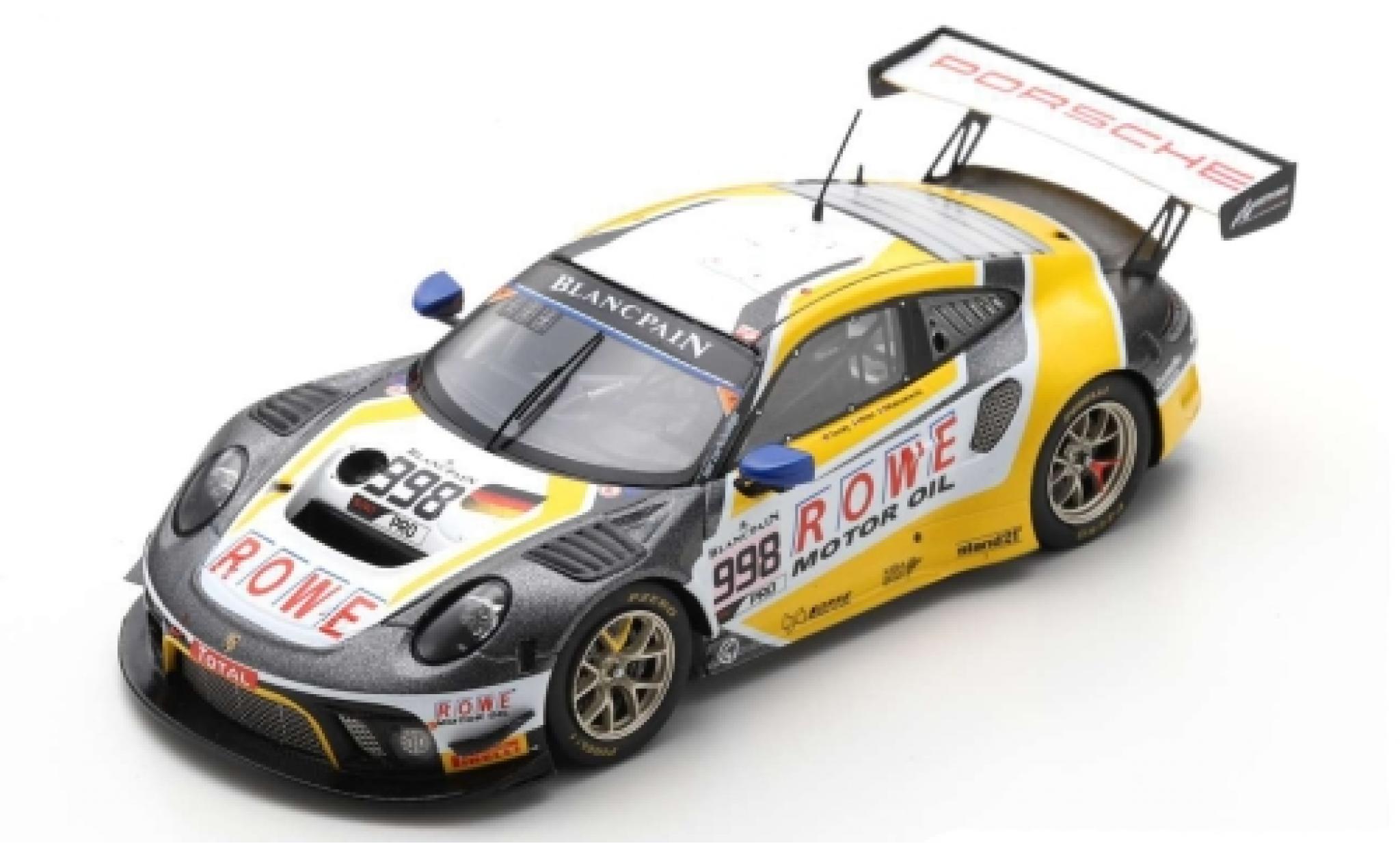 Porsche 992 GT3 R 1/43 Spark 911 GT3 R (991) No.998 ROWE Racing 24h Spa 2019 F.Makowiecki/P.Pilet/N.Tandy modellino in miniatura