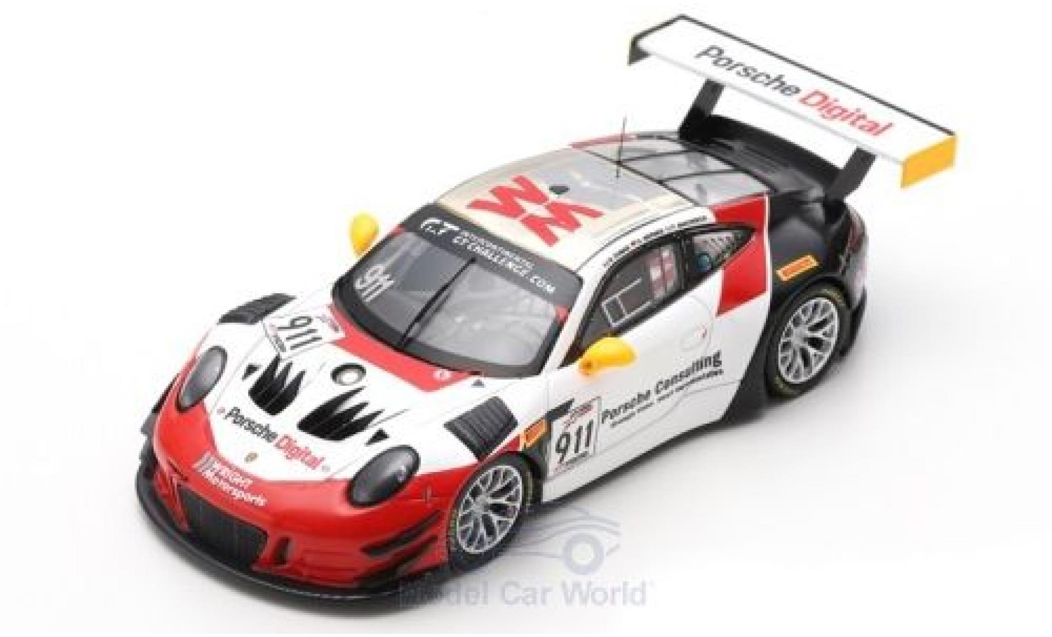 Porsche 991 GT3 R 1/43 Spark 911 GT3 R No.911 Wright Motorsport 8h Kalifornien 2018 R. Dumas/F.Makowiecki/D.Werner modellino in miniatura