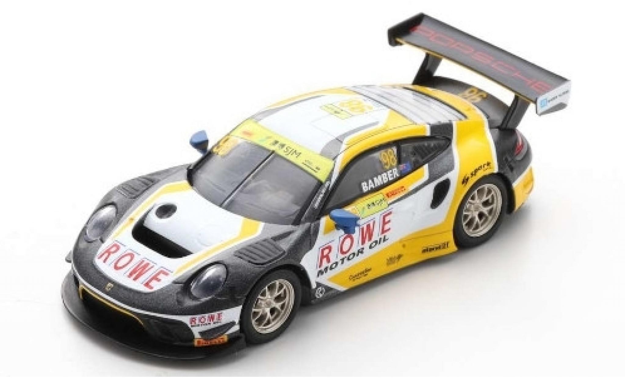 Porsche 992 GT3 R 1/64 Spark 911 GT3 R No.98 ROWE Racing Fia GT World Cup Macau 2019 E.Bamber modellino in miniatura
