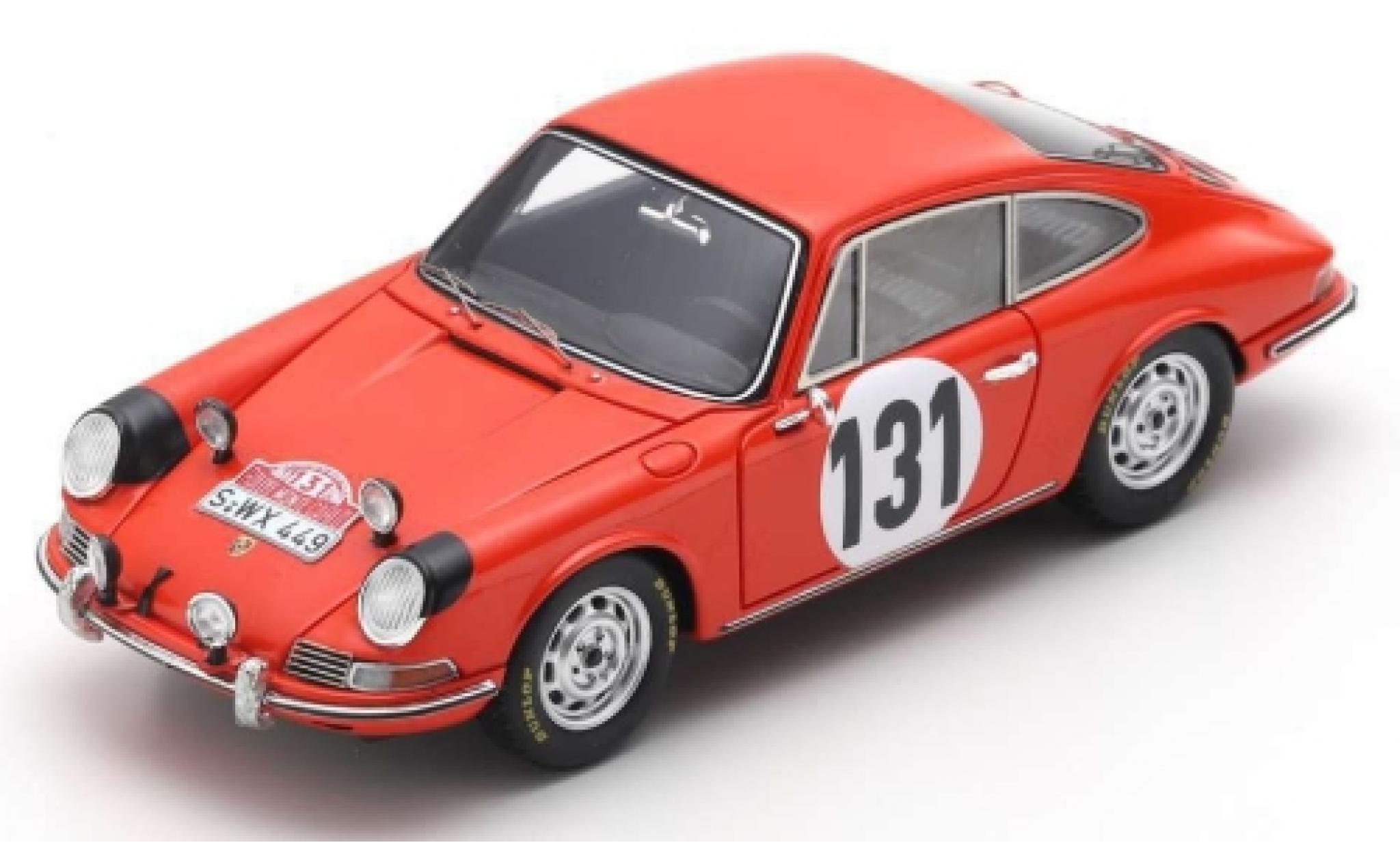 Porsche 911 1/43 Spark No.131 Rally Monte Carlo 1966 G.Klass/R.Wütherich modellino in miniatura