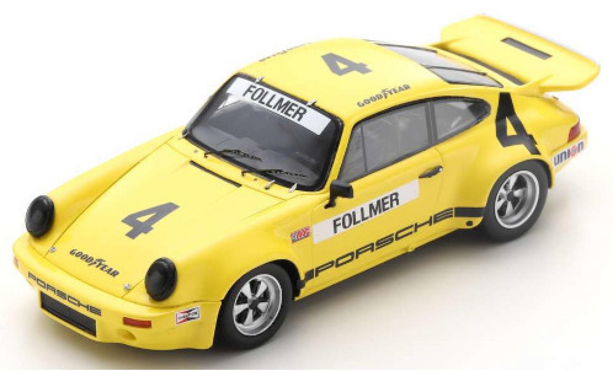 Porsche 930 RS 1/43 Spark 911 RS 3.0 No.4 IROC Daytona 1974 G.Follmer modellino in miniatura