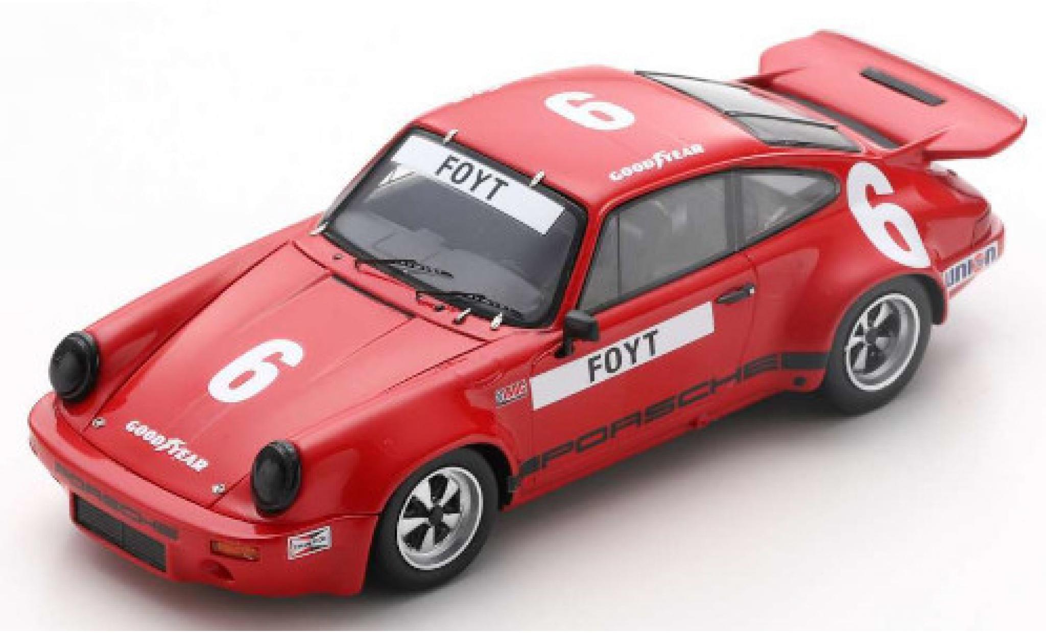 Porsche 930 RS 1/43 Spark 911 RS 3.0 No.6 IROC Daytona 1974 A.J.Foyt modellino in miniatura