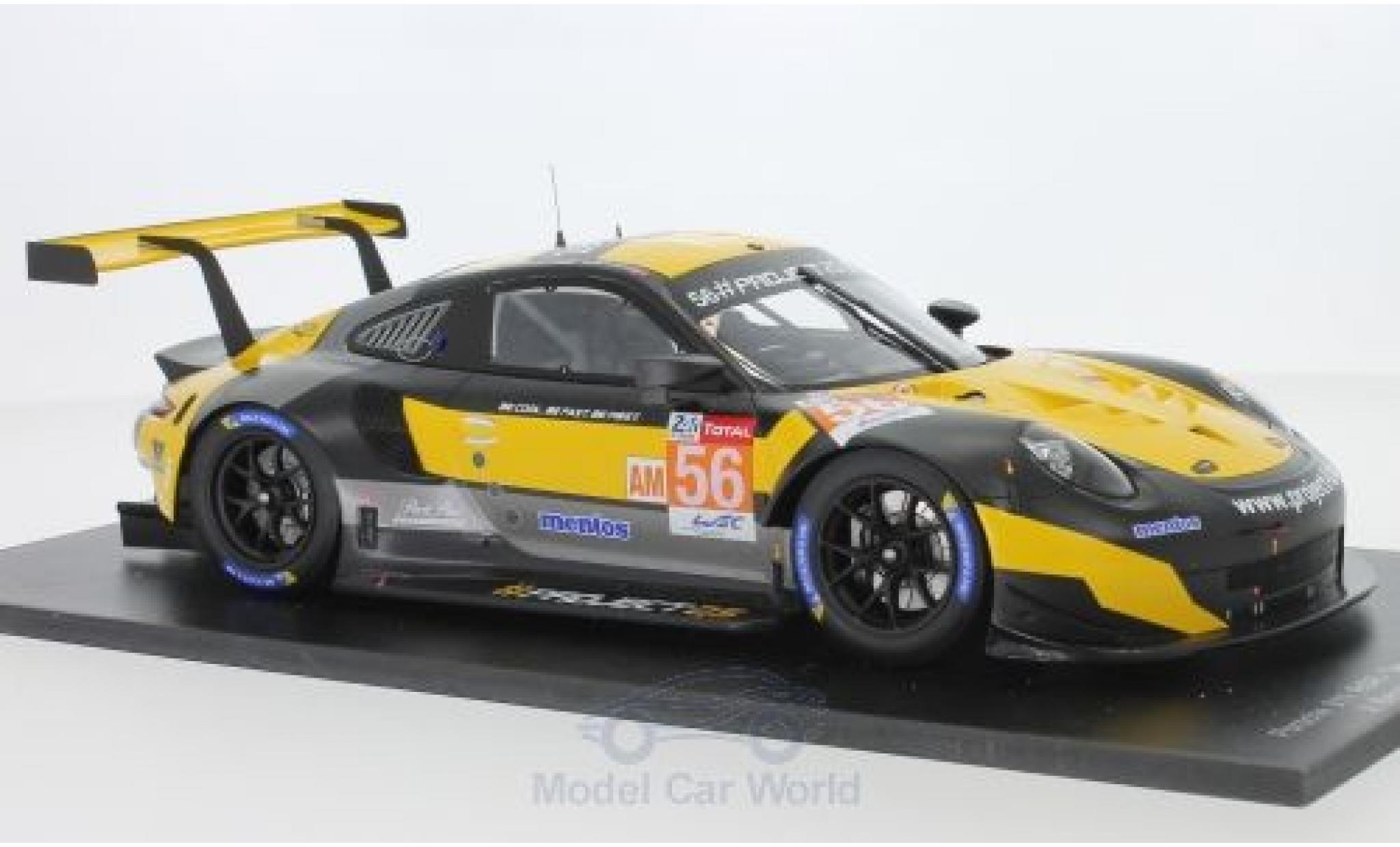 Porsche 991 RSR 1/18 Spark 911 RSR No.56 Team Project 1 24h Le Mans 2018 J.Bergmeister/P.Lindsey/E.Perfetti modellino in miniatura