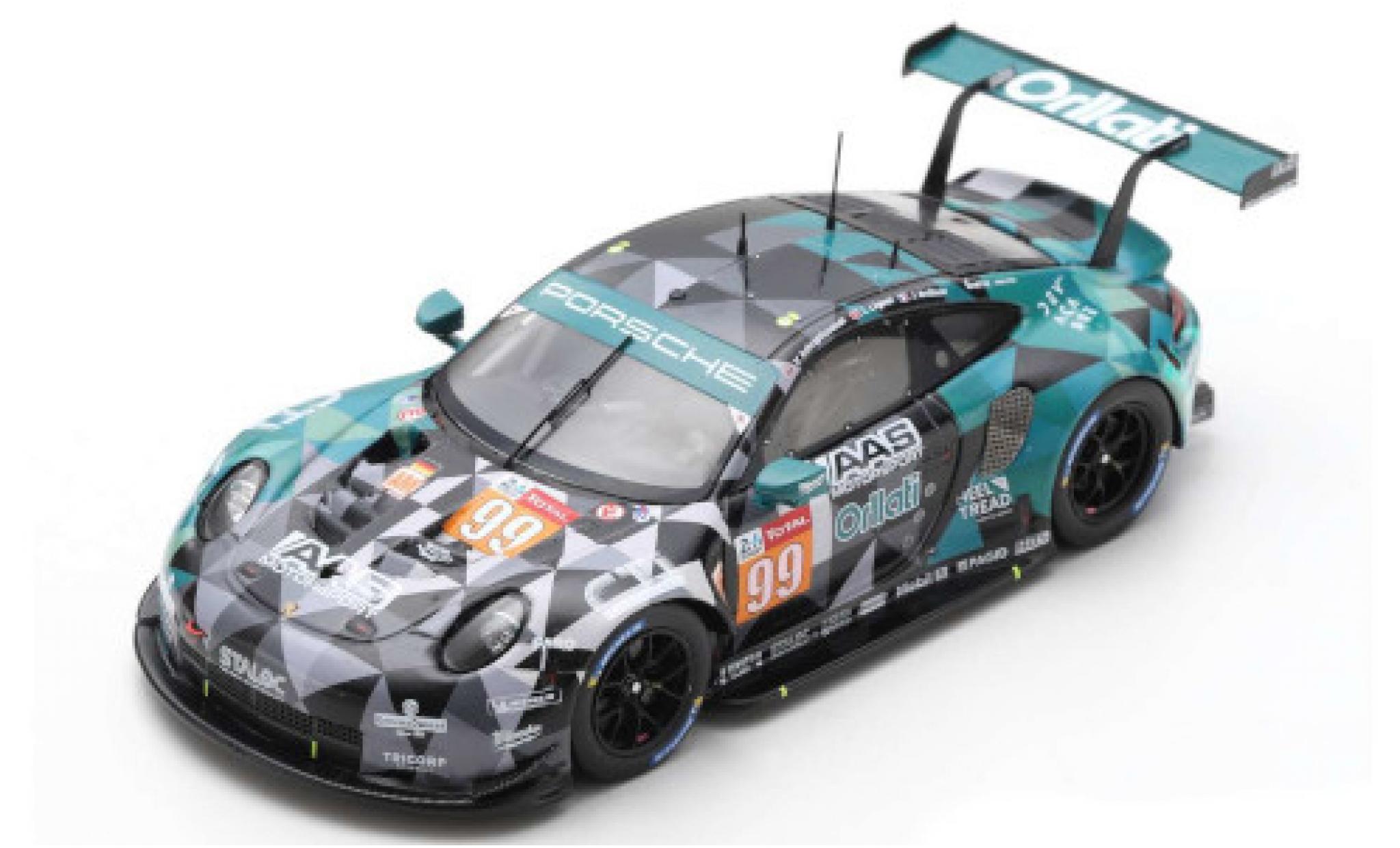Porsche 992 RSR 1/43 Spark 911 RSR No.99 Dempsey-Prossoon Racing / AAS Motorsport Orllati 24h Le Mans 2020 J.Andlauer/V.Inthraphuvasak/L.Legeret modellino in miniatura