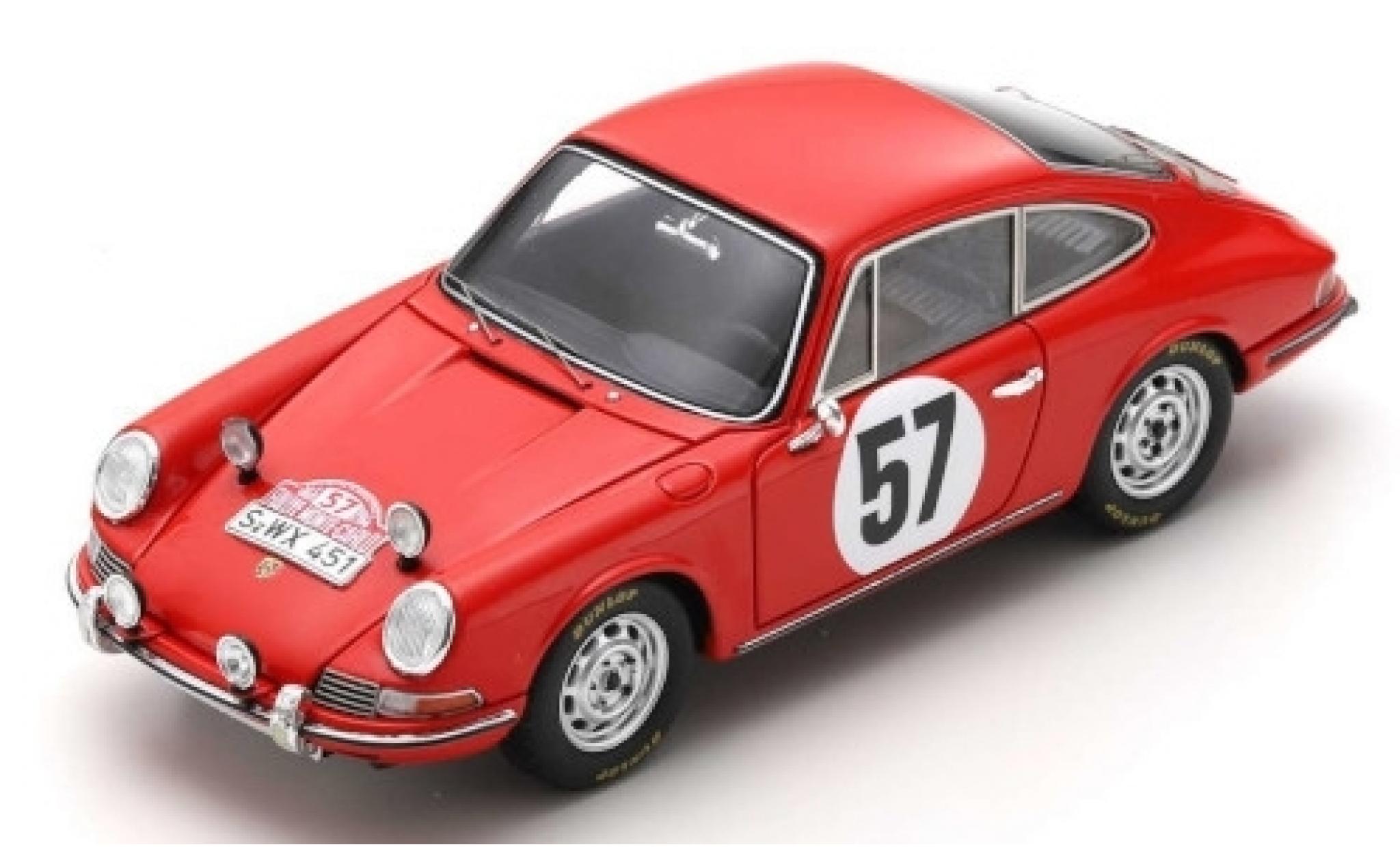 Porsche 911 1/43 Spark S No.57 Rallye Monte Carlo 1966 R.Buchet/J.Schlesser modellino in miniatura