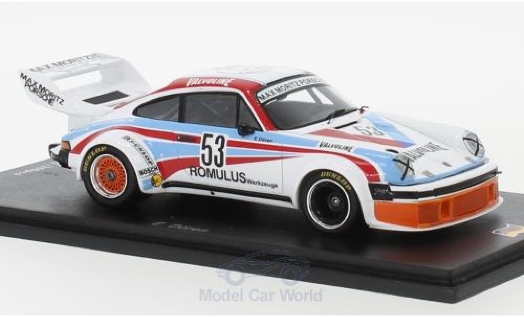 Porsche 934 1977 1/43 Spark No.53 Max Moritz Valvoline DRM Zolder 1977 E.Dören modellino in miniatura