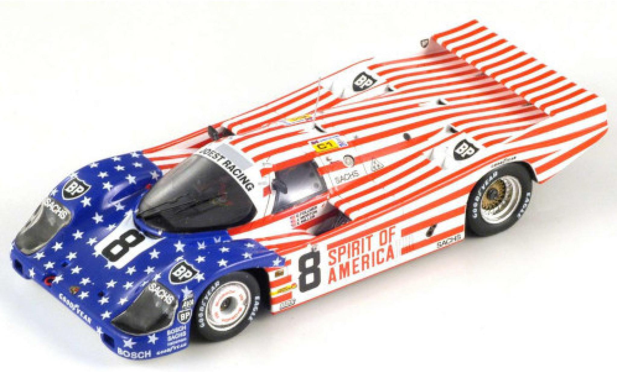 Porsche 956 1986 1/64 Spark RHD No.8 Joest Racing Spirit of America 24h Le Mans 1986 G.Follmer/J.Morton/K.Miller modellino in miniatura