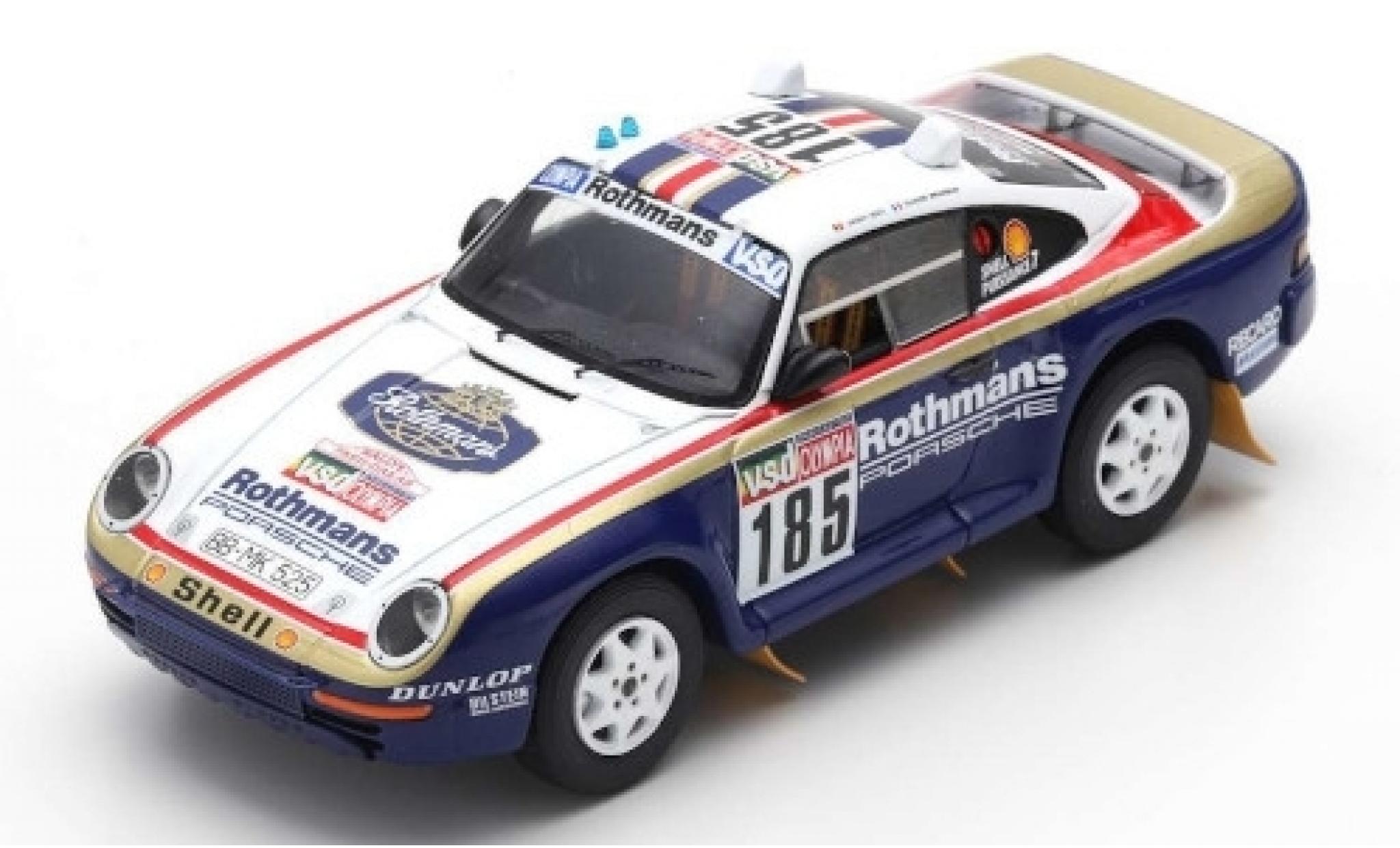 Porsche 959 1/43 Spark No.185 Rothmans Rallye Paris Dakar 1985 avec Decals J.Ickx/C.Brasseur modellino in miniatura