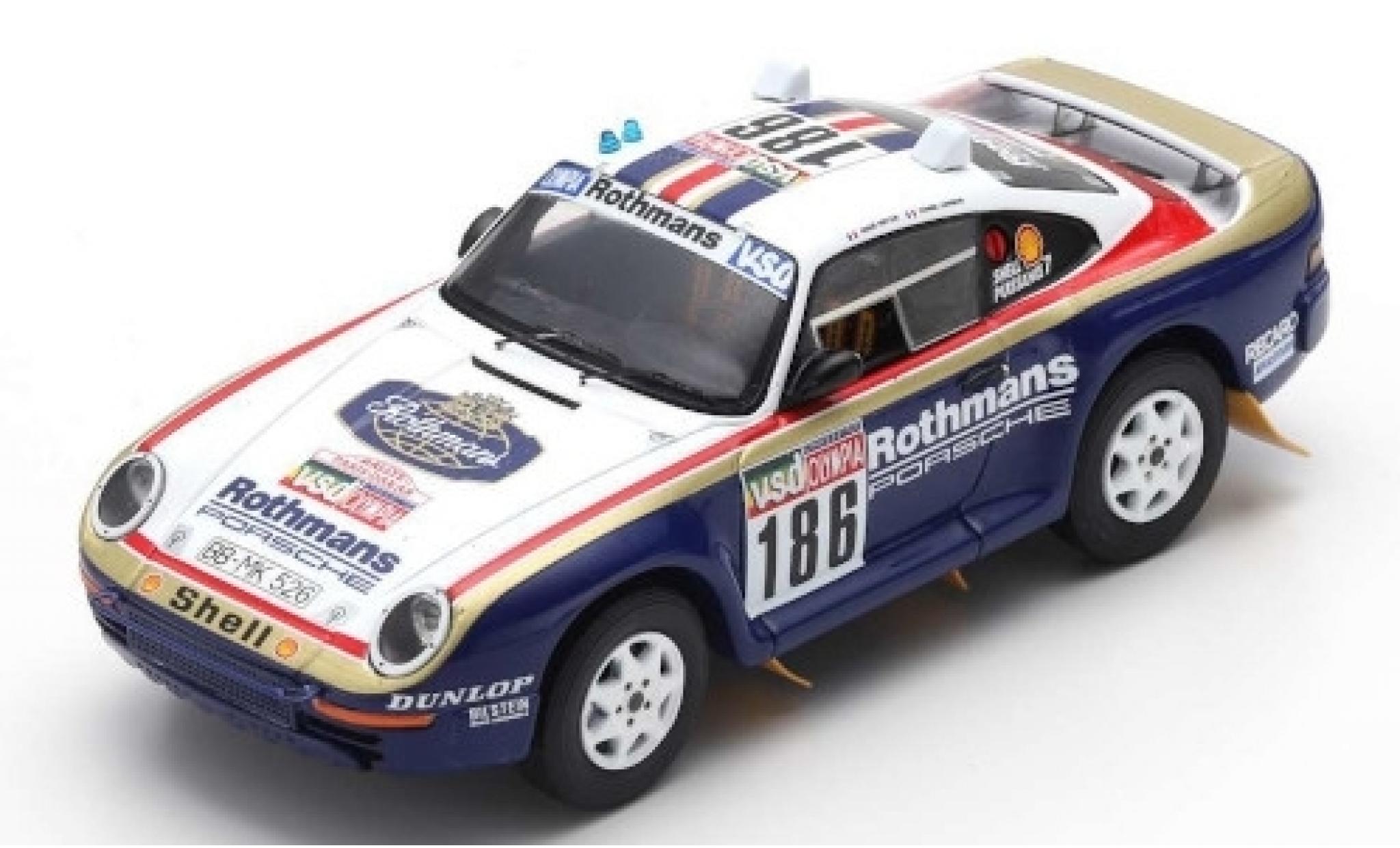 Porsche 959 1/43 Spark No.186 Rothmans Rallye Paris Dakar 1985 avec Decals R.Metge/D.Lemoine modellino in miniatura