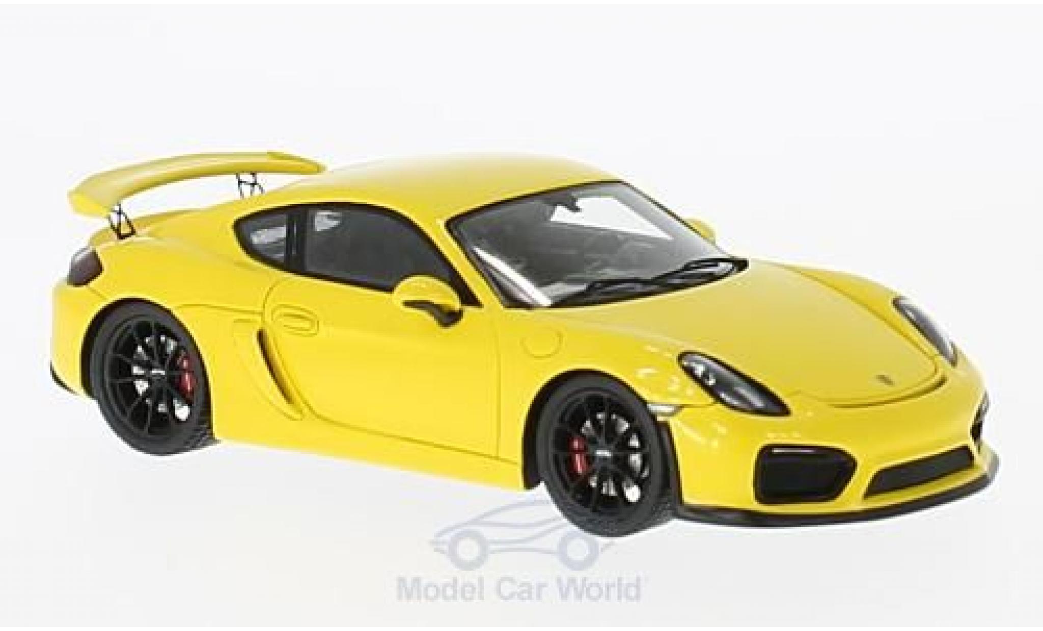 Porsche Cayman GT4 1/43 Spark GT4 giallo 2016 modellino in miniatura