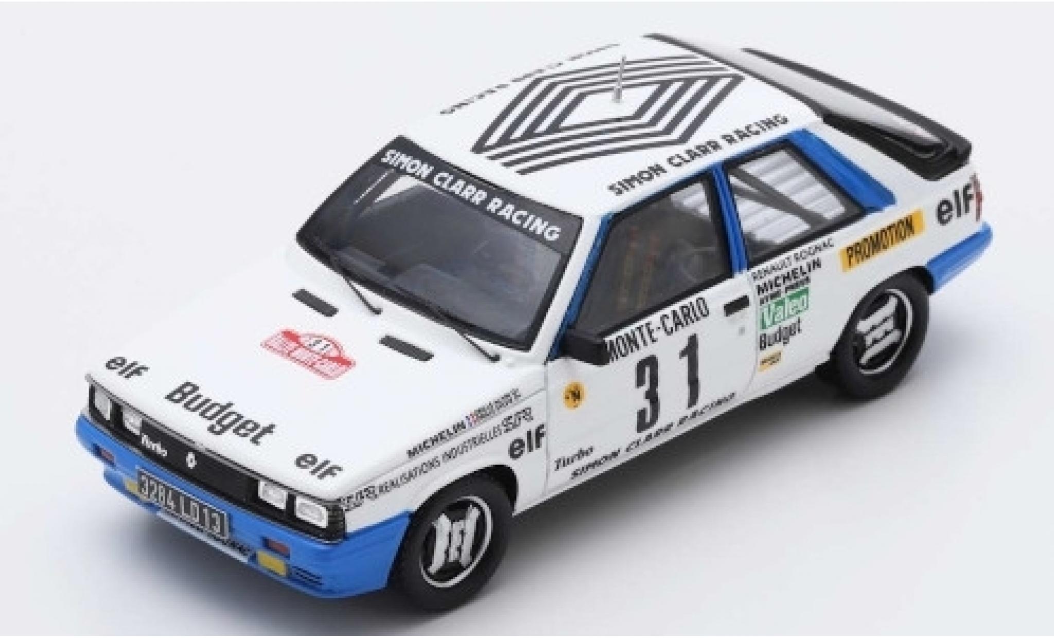 Renault 11 1/43 Spark Turbo No.31 Simon Clarr Racing Rally Monte Carlo 1985 A.Oreille/S.Oreille modellino in miniatura