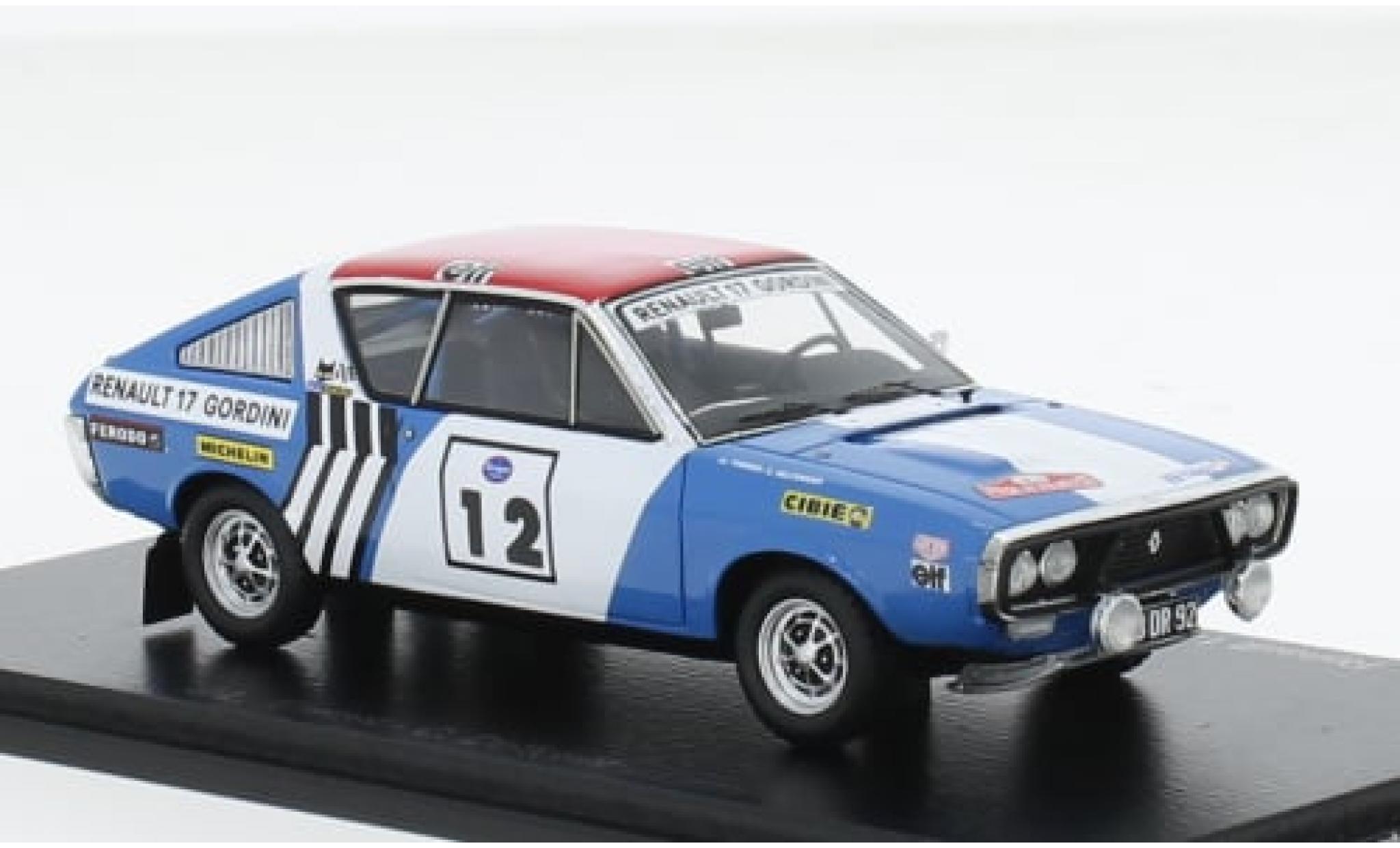 Renault 17 1/43 Spark No.12 Rallye WM Rallye Press on Regardless 1974 1:43 modellino in miniatura