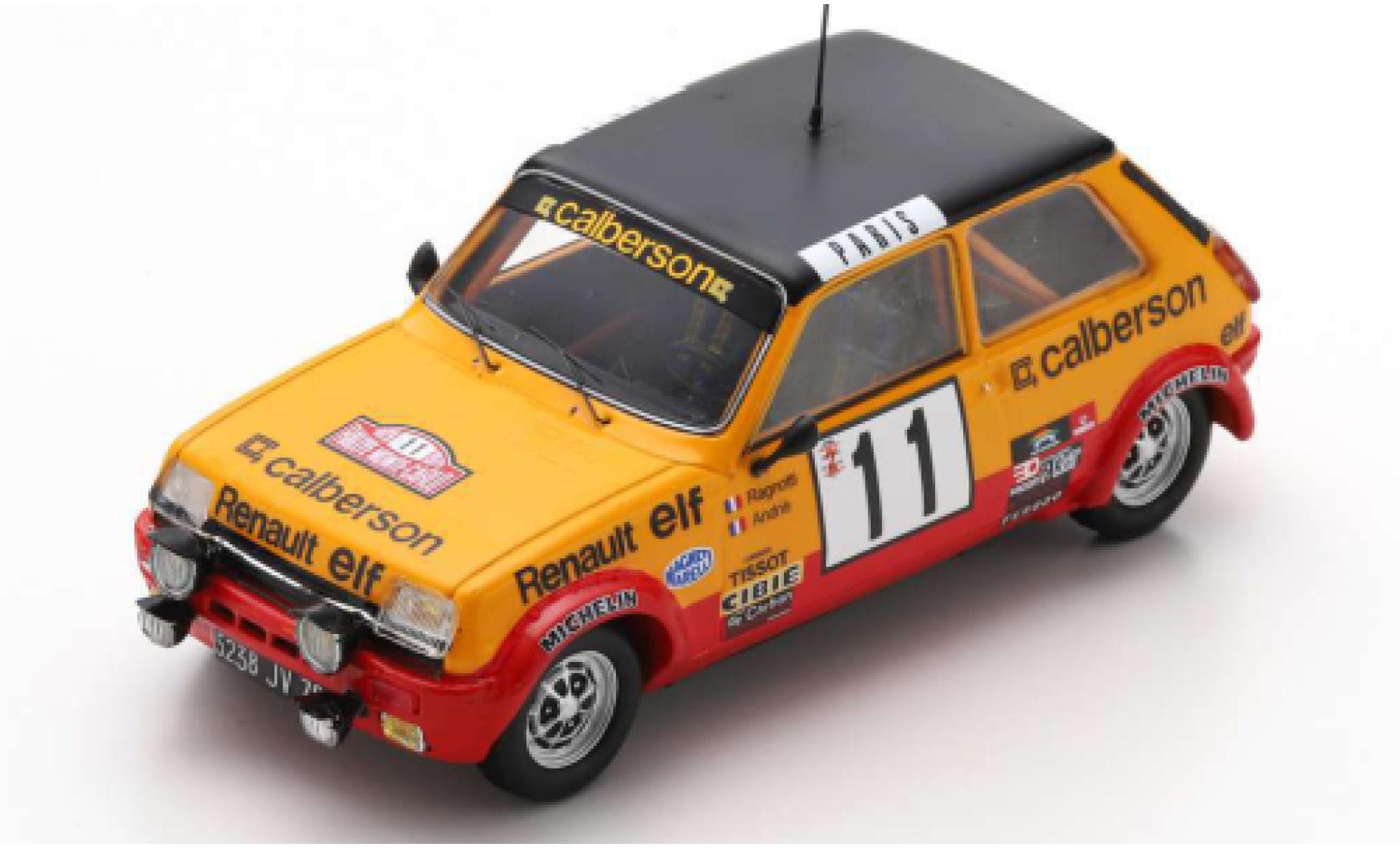 Renault 5 1/43 Spark Alpine No.11 Calberson Rally Monte Carlo 1979 J.Ragnotti/J-M.Andrie modellino in miniatura