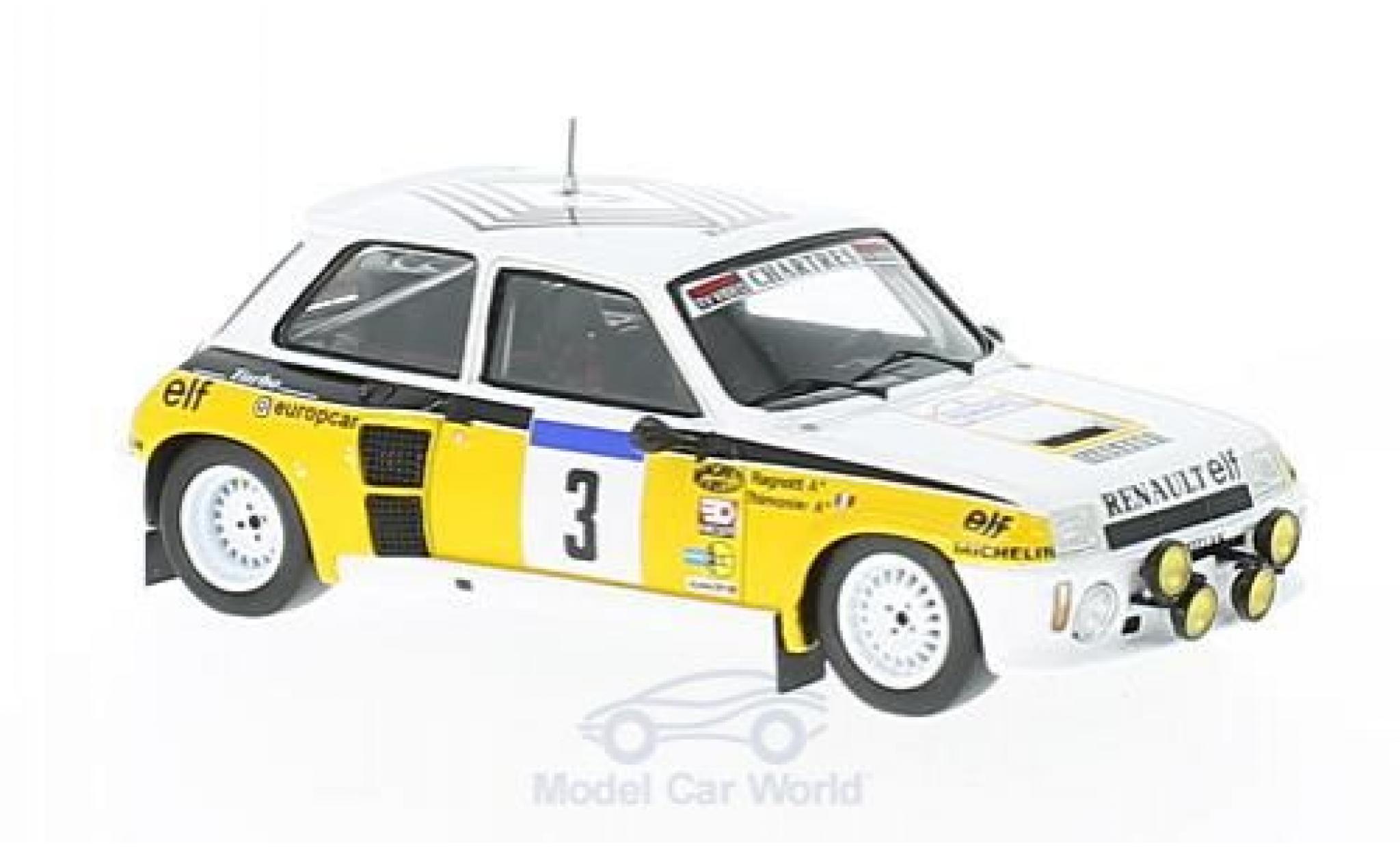 Renault 5 1/43 Spark GT Turbo No.3 Tour de France Auto 1984 J.Ragnotti/G.Thimonier modellino in miniatura