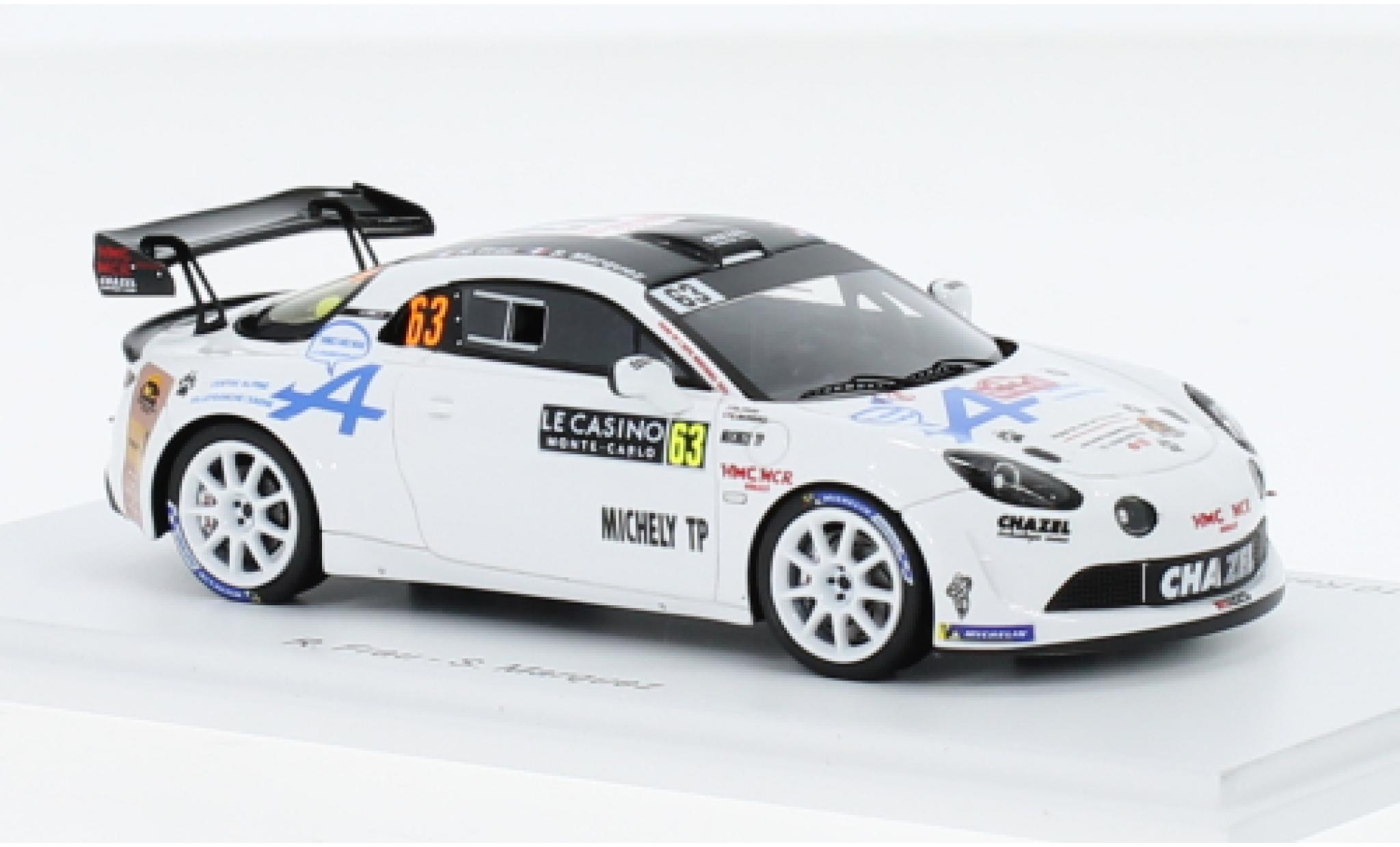 Alpine A110 1/43 Spark Rally RGT No.63 Chazel Technologie Course Rallye WM Rallye Monte Carlo 2023 modellino in miniatura