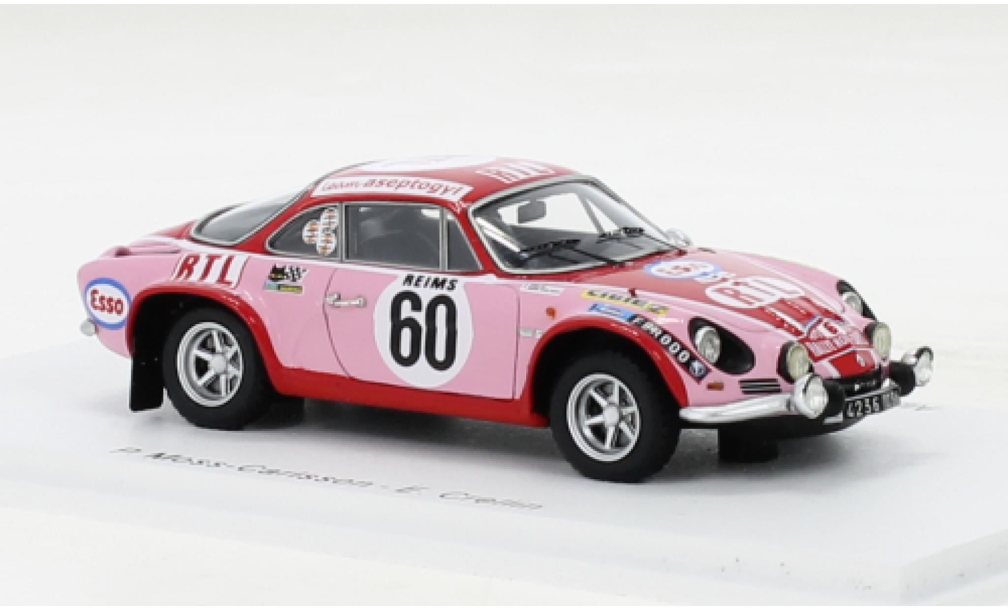 Alpine A110 1/43 Spark Renault 1800 No.60 Rallye Monte Carlo 1972 modellino in miniatura