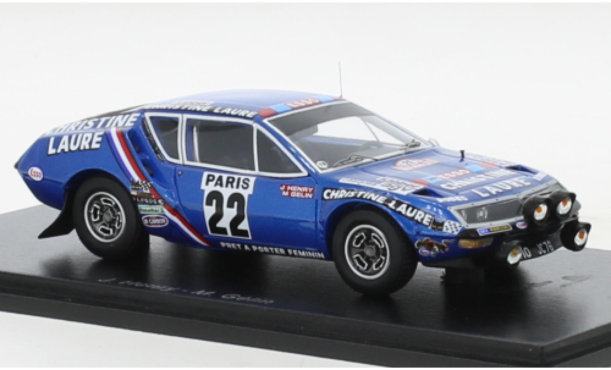 Alpine A310 1/43 Spark Renault No.22 Christine Laure Rallye WM Rallye Monte Carlo 1976 modellino in miniatura