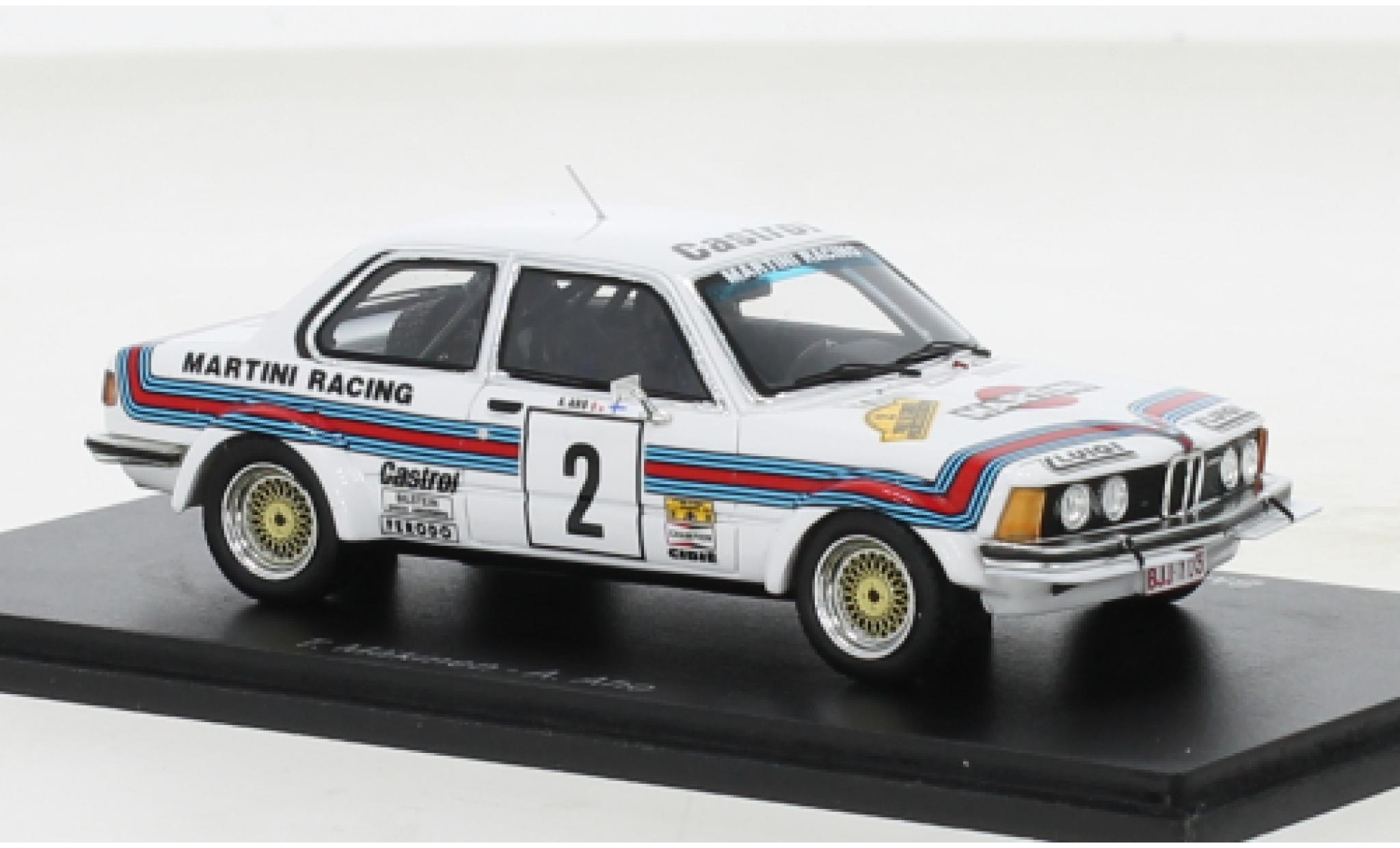 Bmw 323 1/43 Spark (E21) Gr.2 No.2 Martini Rallye Condroz 1980 modellino in miniatura