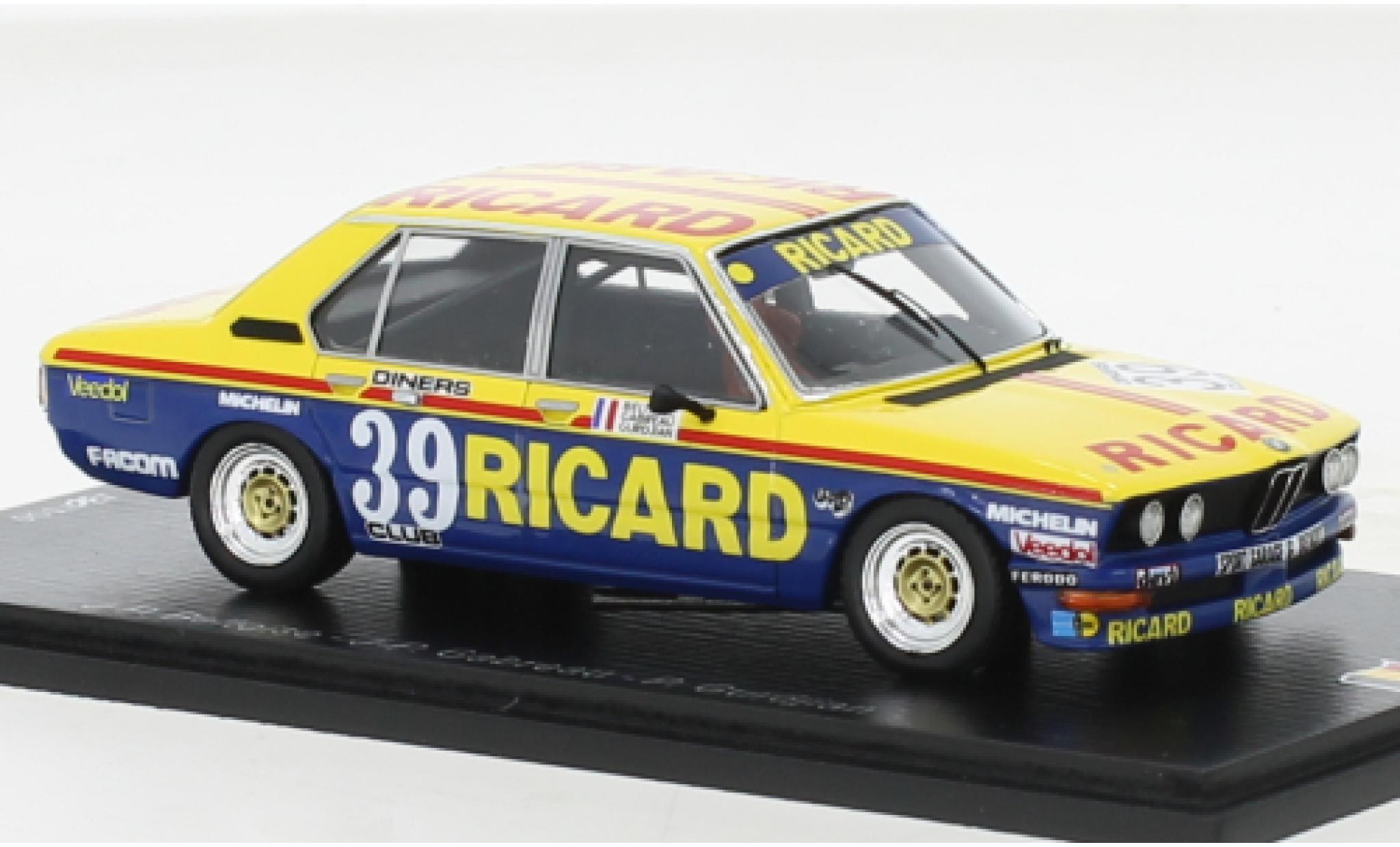 Bmw 530 1/43 Spark i No.39 Ricard (F) 24h Spa 1979 modellino in miniatura