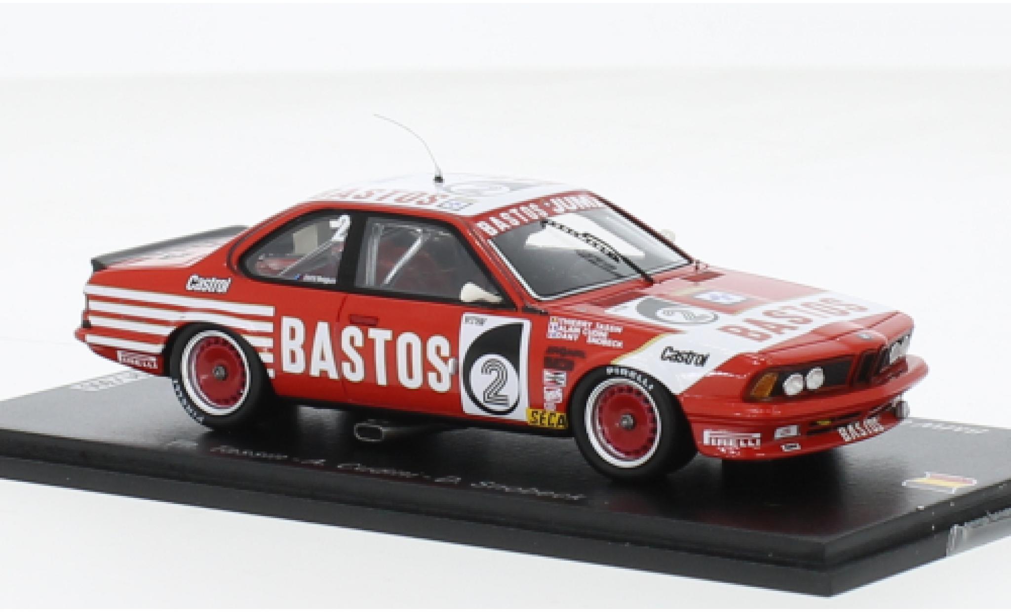 Bmw 635 1/43 Spark CSi No.2 Juma Bastos Racing Team Bastos 24h Spa 1984 modellino in miniatura