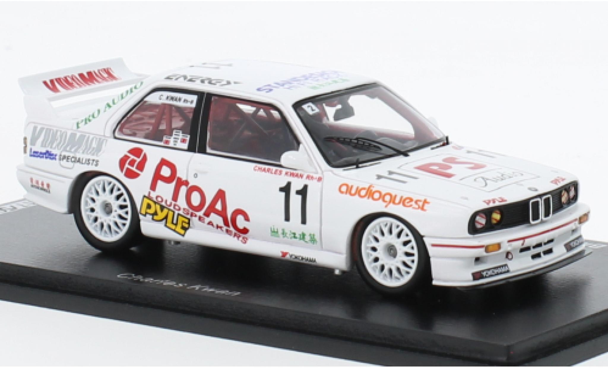 Bmw M3 1/43 Spark (E30) No.11 ProAc Macau Guia Race 1993 modellino in miniatura