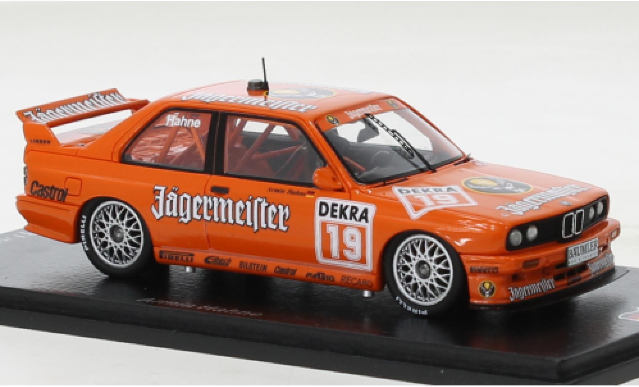 Bmw M3 1/43 Spark (E30) No.19 Team Linder Jägermeister DTM 1992 modellino in miniatura