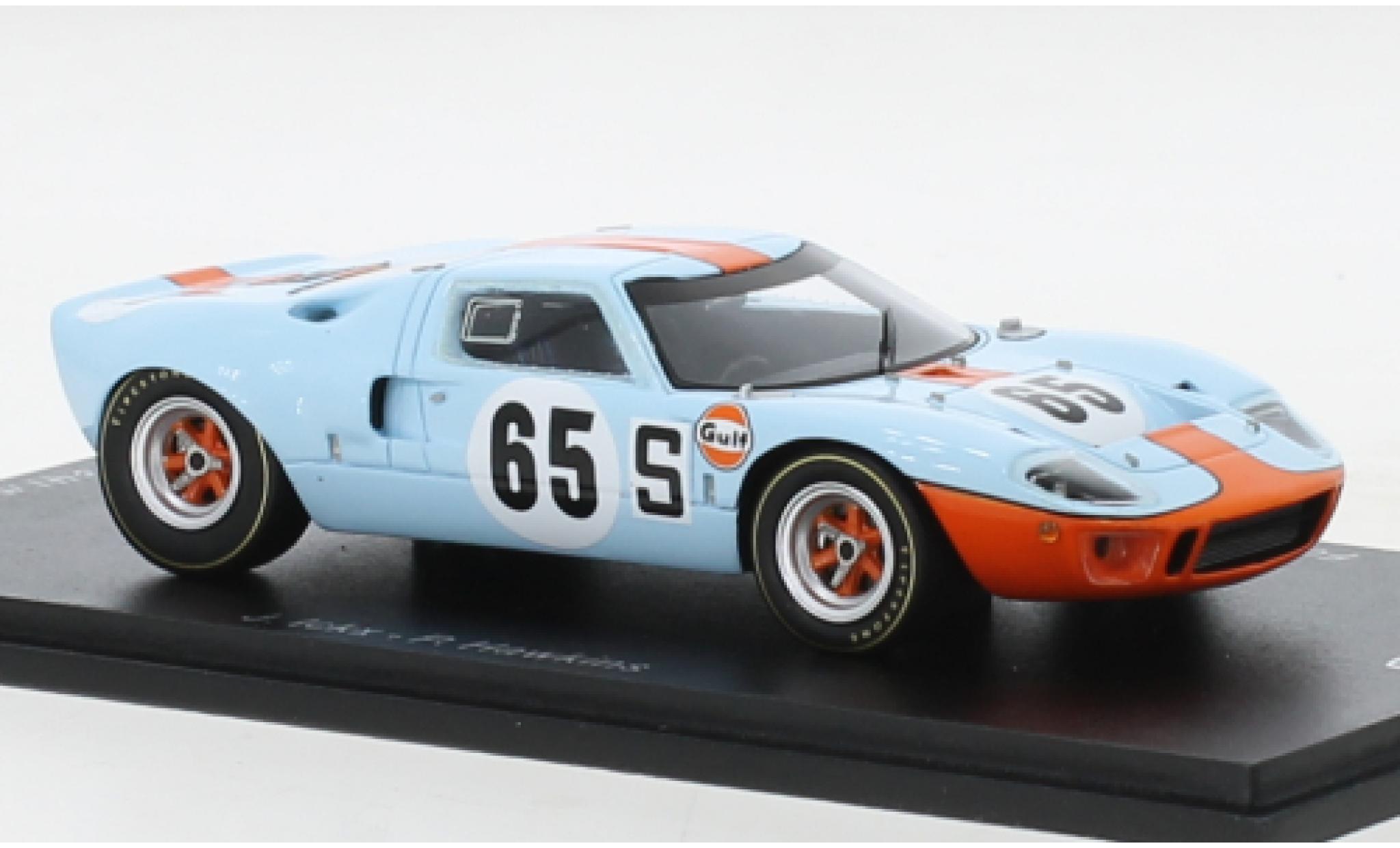 Ford GT40 1/43 Spark RHD No.65 Gulf 1000 Km Nürburgring 1968 modellino in miniatura