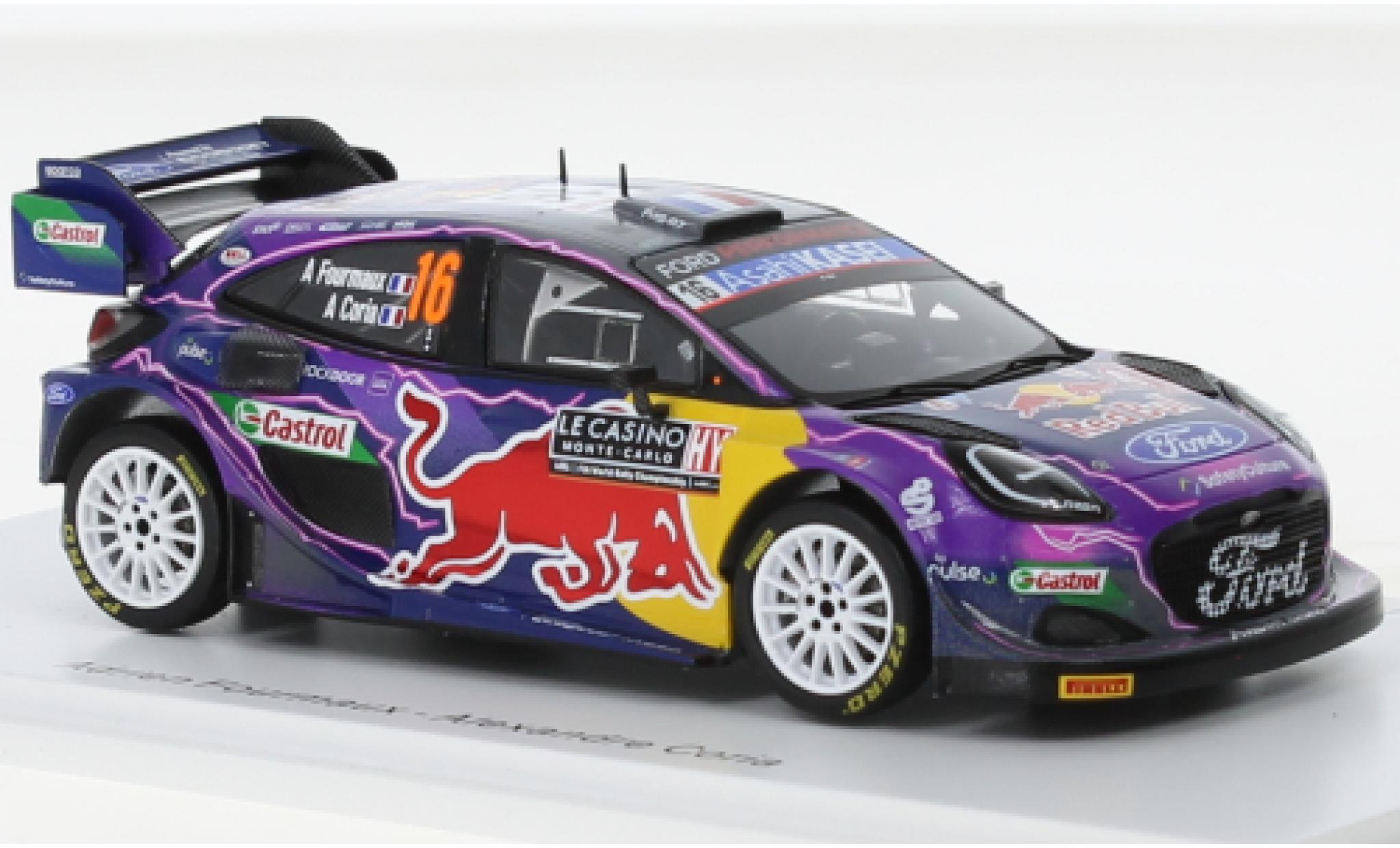 Ford Puma 1/43 Spark Rally 1 No.16 M-Sport World Rally Team Red Bull Rallye WM Rallye Monte Carlo 2022 modellino in miniatura
