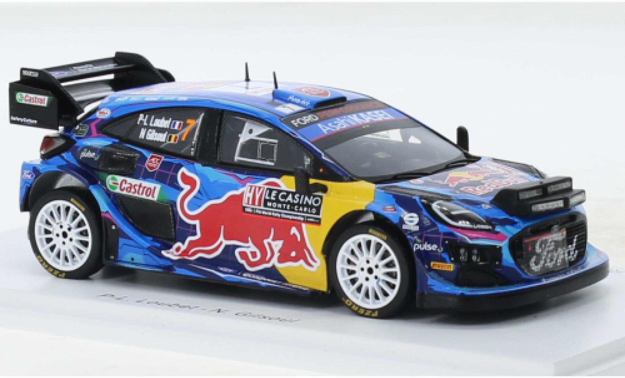 Ford Puma 1/43 Spark Rally1 No.7 M-Sport World Rally Team Red Bull Rallye WM Rallye Monte Carlo 2023 modellino in miniatura