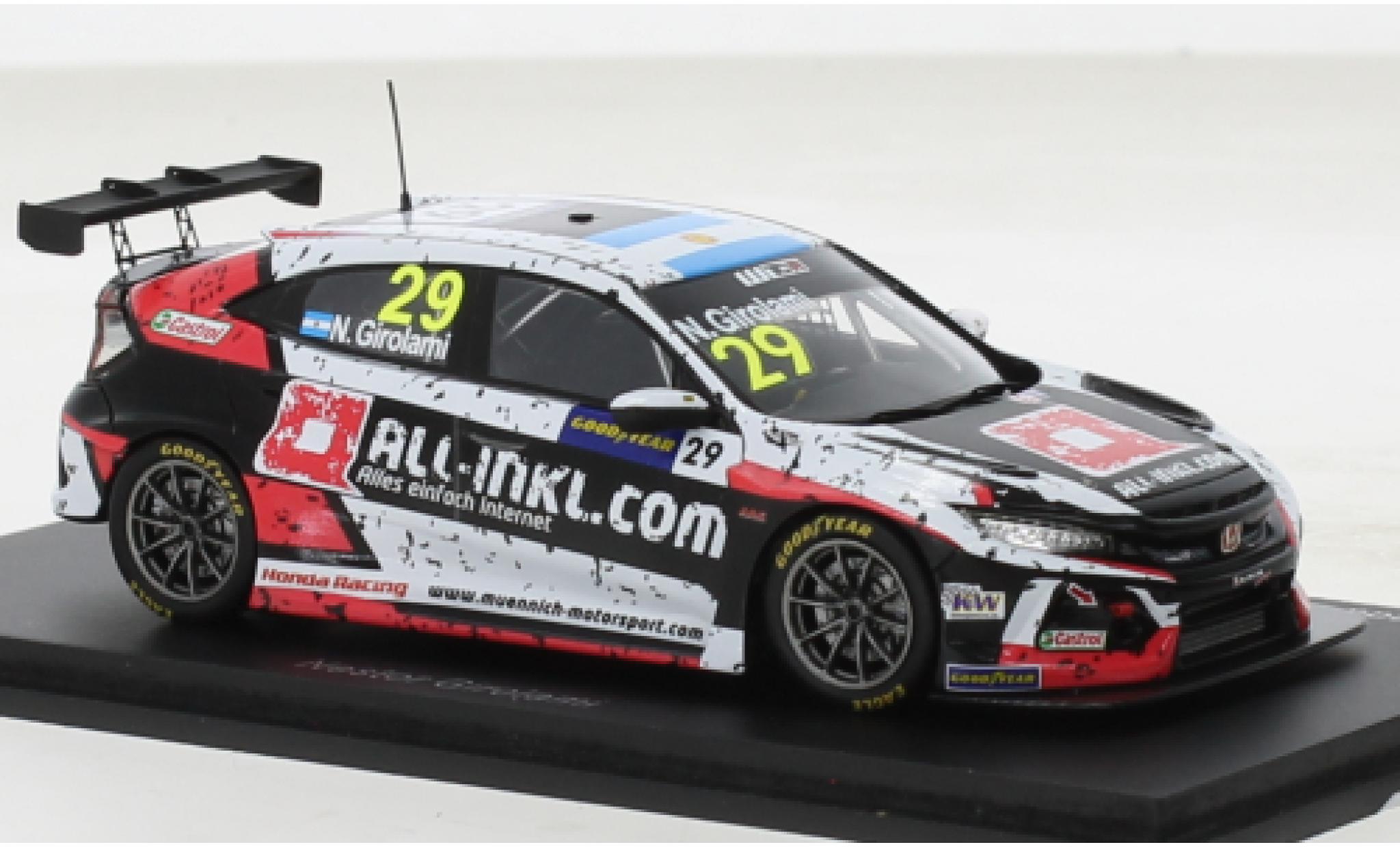 Honda Civic 1/43 Spark Type R TCR No.29 All-Inkl.com Münnich Motorsport WTCR Zolder 2020 modellino in miniatura
