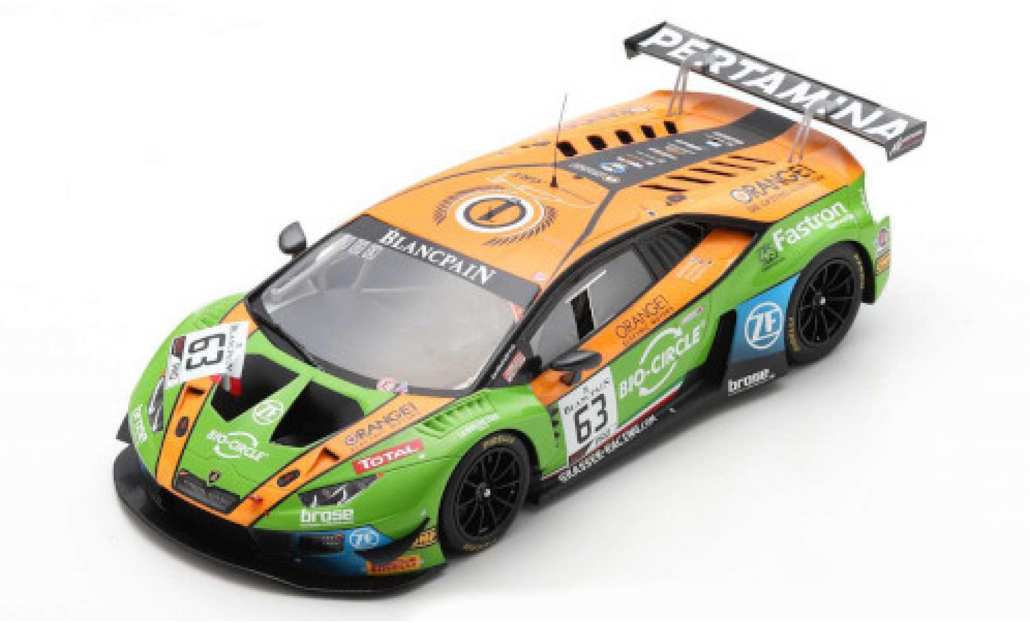 Lamborghini Huracan 1/18 Spark GT3 Evo No.63 GRT Grasser Racing Team 24h Spa 2019 modellino in miniatura