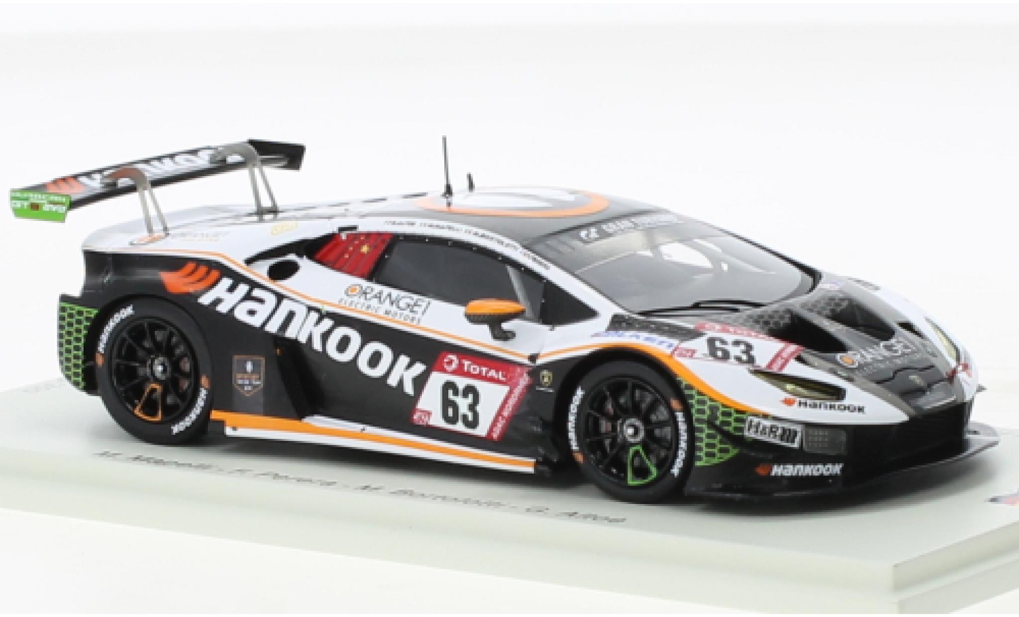 Lamborghini Huracan 1/43 Spark GT3 Evo No.63 Hankook FFF Racing Team Hankook 24h Nuerburgring 2021 modellino in miniatura