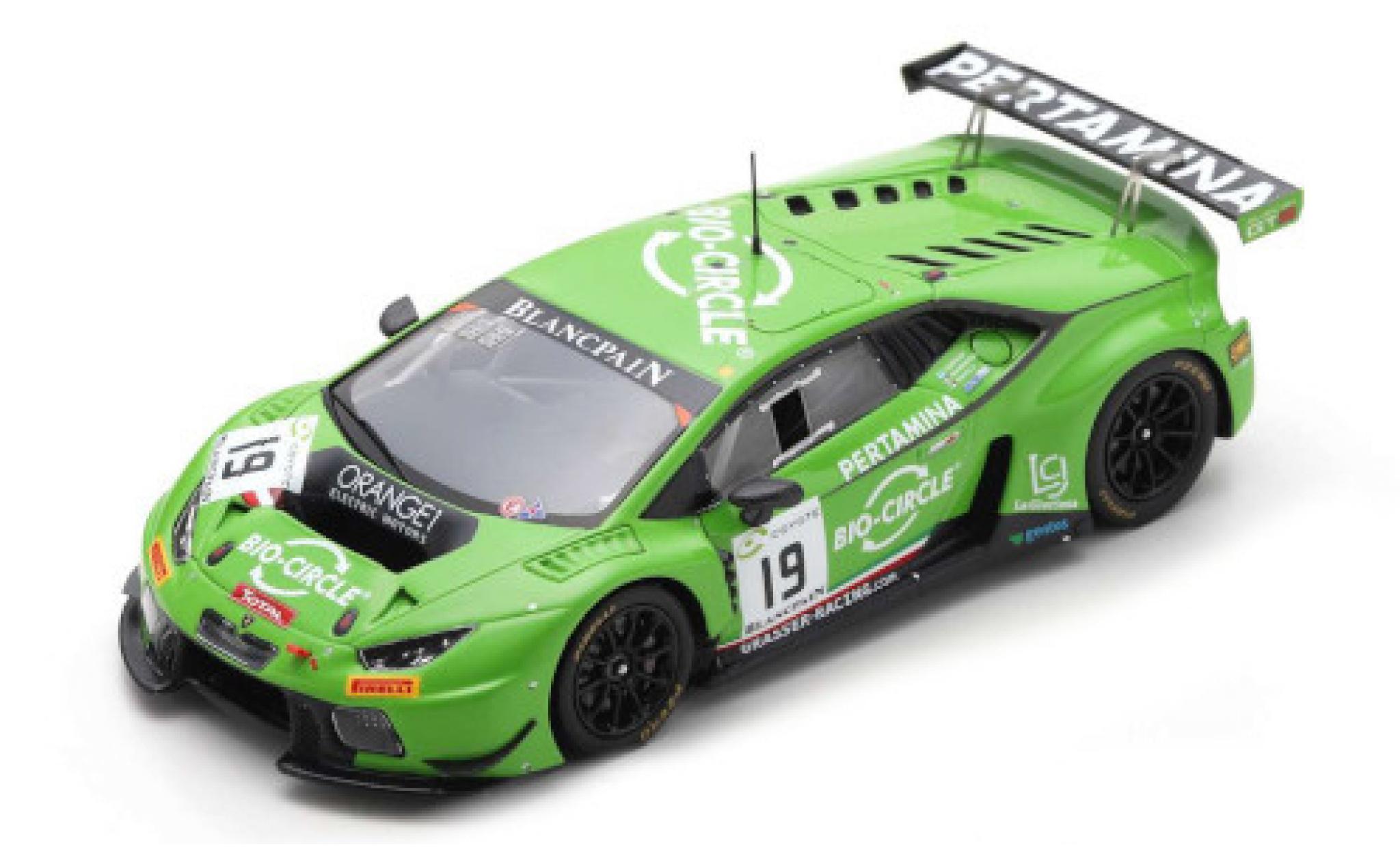 Lamborghini Huracan 1/43 Spark GT3 No.19 GRT Grasser Racing Team 24h Spa 2018 modellino in miniatura