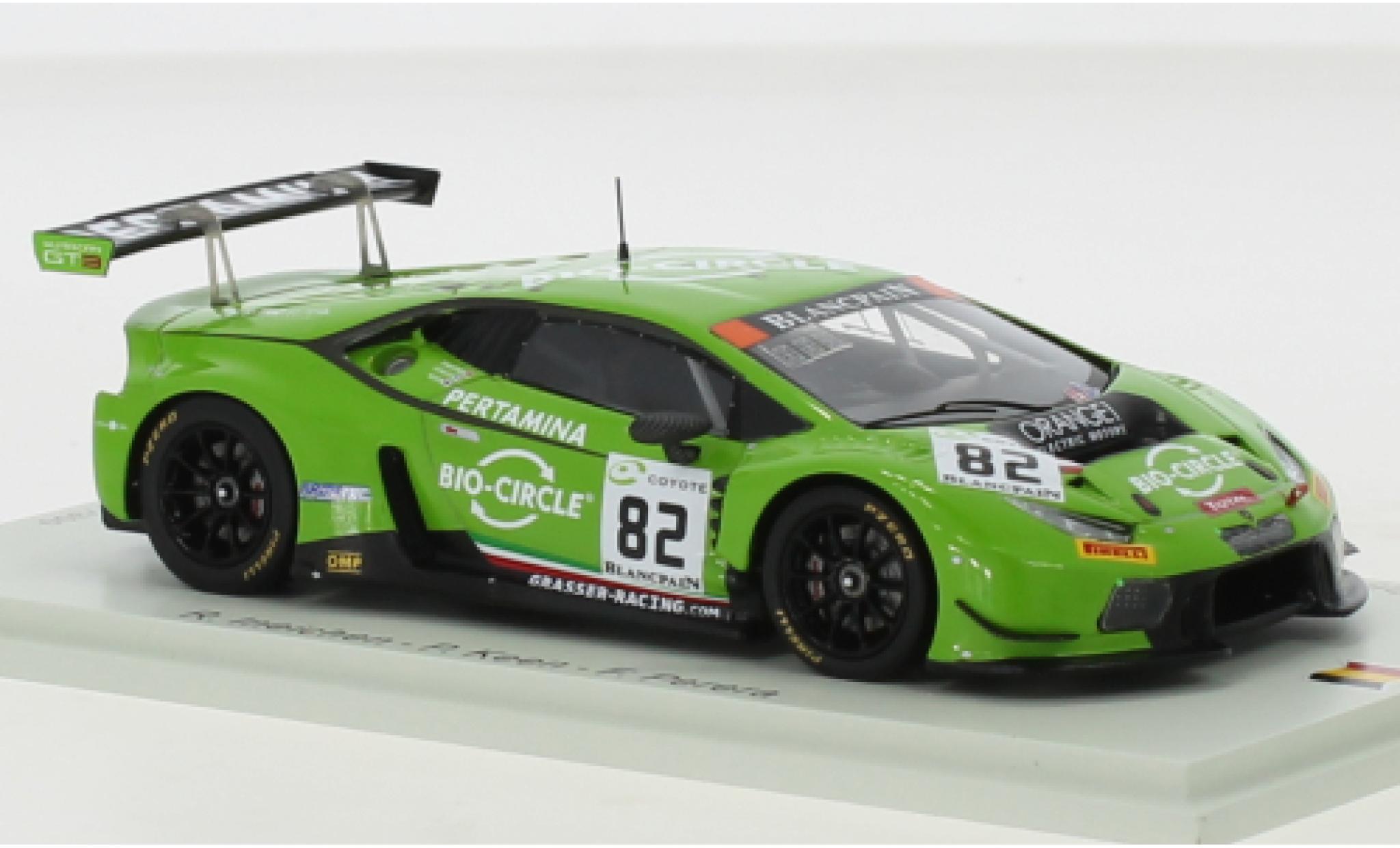 Lamborghini Huracan 1/43 Spark GT3 No.82 GRT Grasser Racing Team 24h Spa 2018 modellino in miniatura