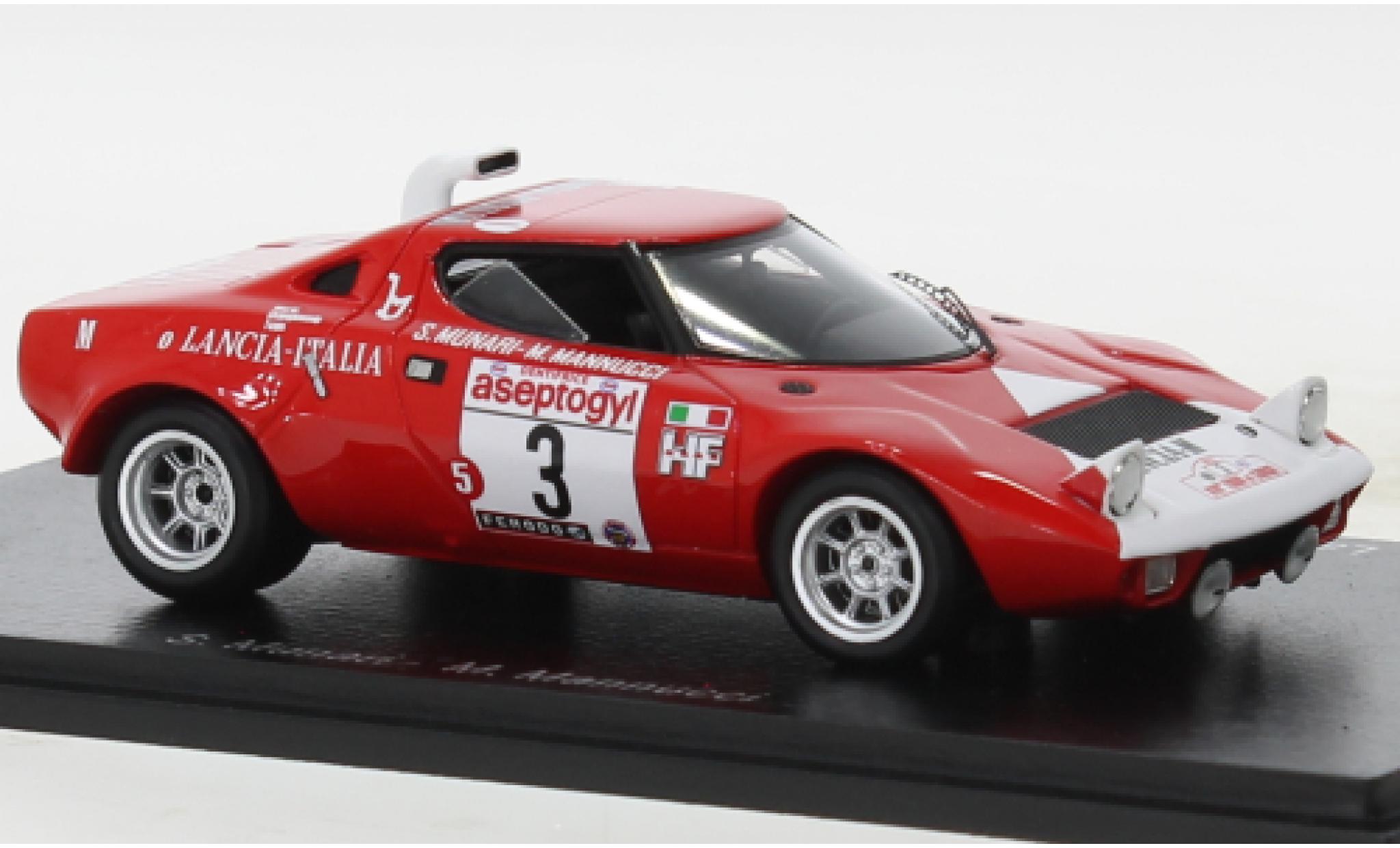 Lancia Stratos 1/43 Spark HF No.3 Tour de Corse 1972 modellino in miniatura
