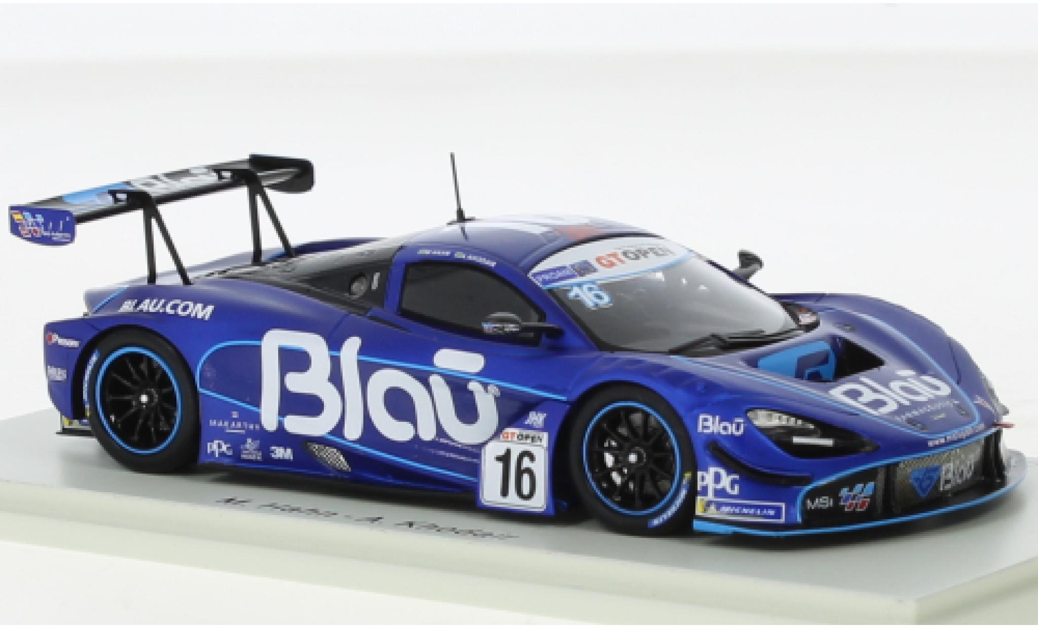 McLaren 720 1/43 Spark S GT3 No.16 Teo Martin Motorsport Blau Farmaceutica International GT Open 2019 modellino in miniatura