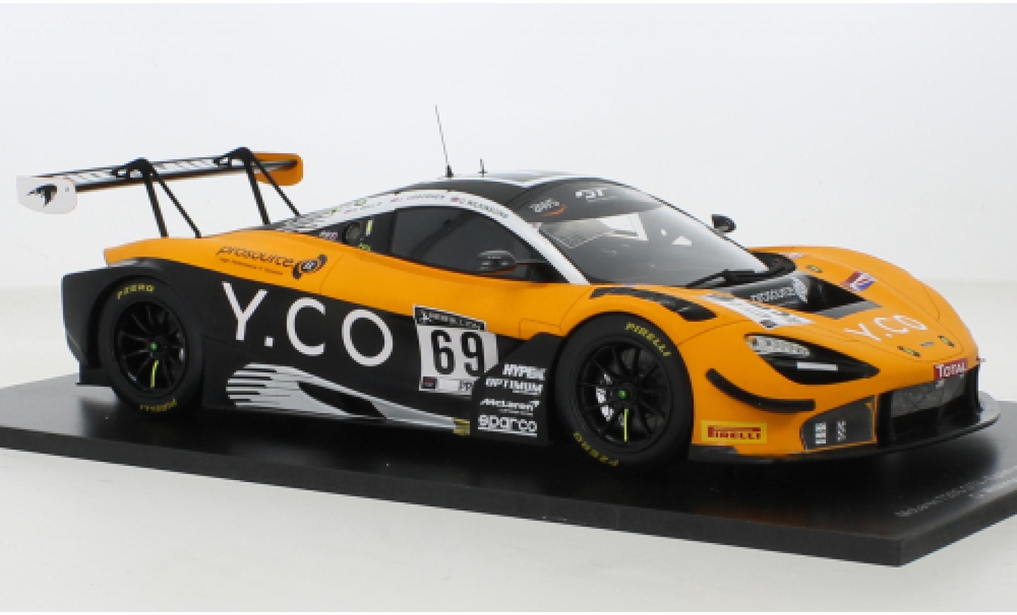 McLaren 720 1/43 Spark S GT3 No.69 Optimum Motorsport 24h Spa 2020 modellino in miniatura