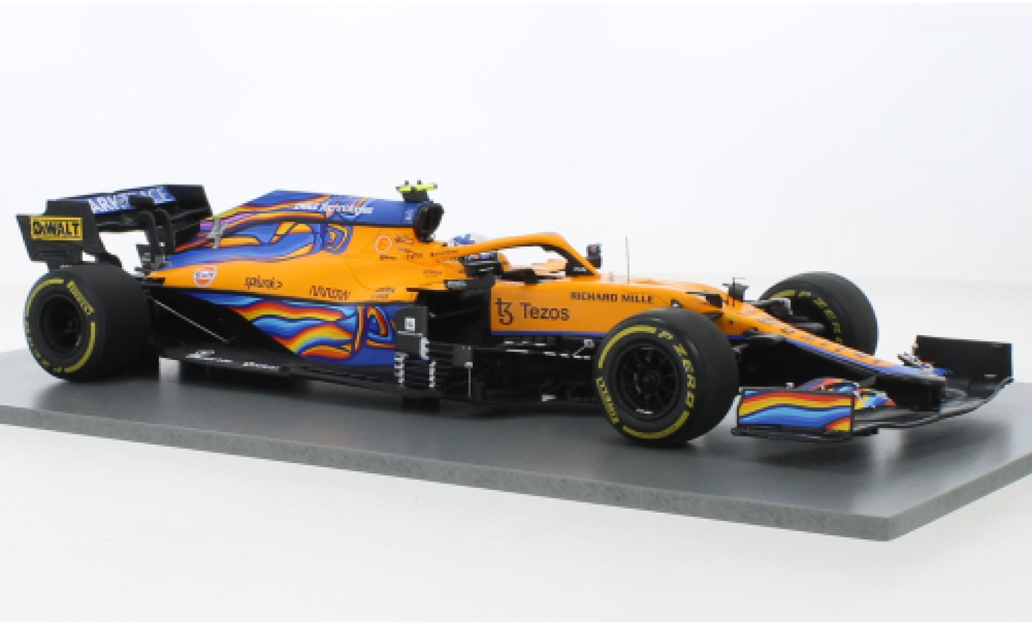 McLaren F1 1/43 Spark MCL35M No.4 Team Formel 1 GP Abu Dhabi 2021 modellino in miniatura