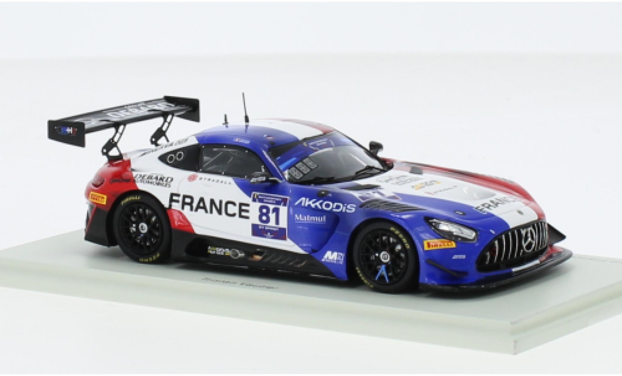Mercedes AMG GT 1/43 Spark 3 No.81 Team France FIA Motorsport Games GT Sprint Cup Paul Ricard 2022 modellino in miniatura