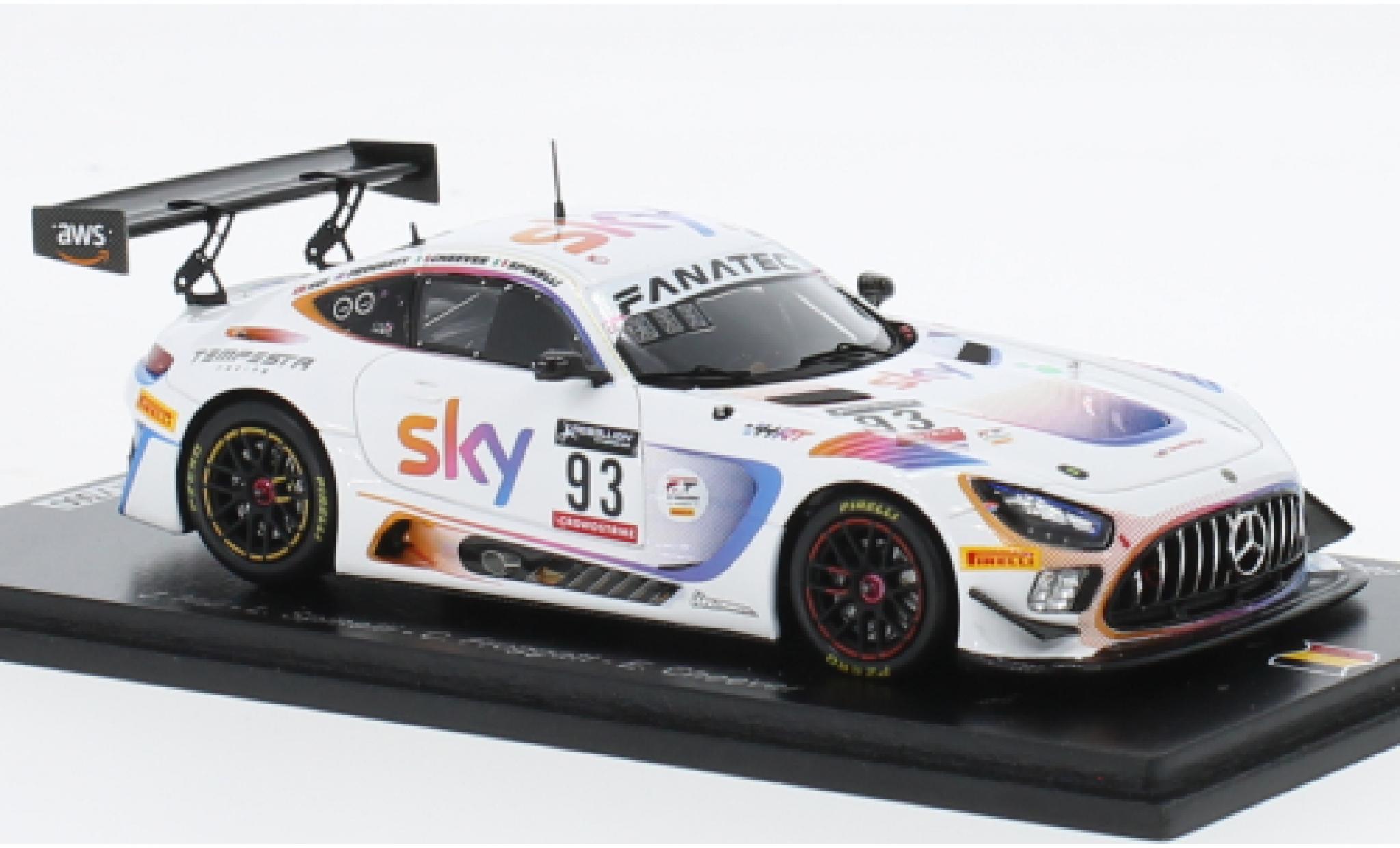 Mercedes AMG GT 1/43 Spark 3 No.93 SKY - Tempesta Racing SKY 24h Spa 2022 modellino in miniatura