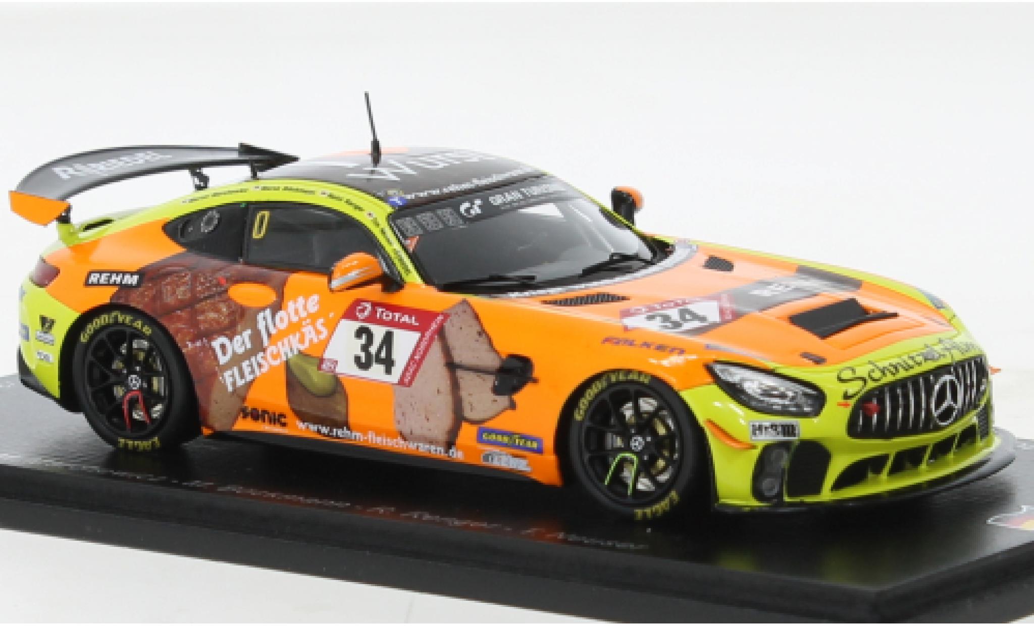 Mercedes AMG GT 1/43 Spark 4 No.34 Schnitzelalm Racing 24h Nürburgring 2021 modellino in miniatura