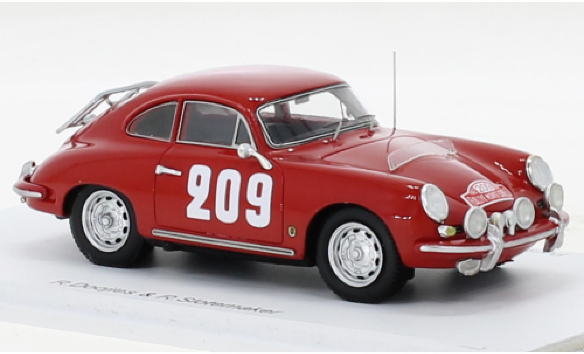 Porsche 356 1/43 Spark B T5 1600 No.209 Rallye Monte Carlo 1962 modellino in miniatura