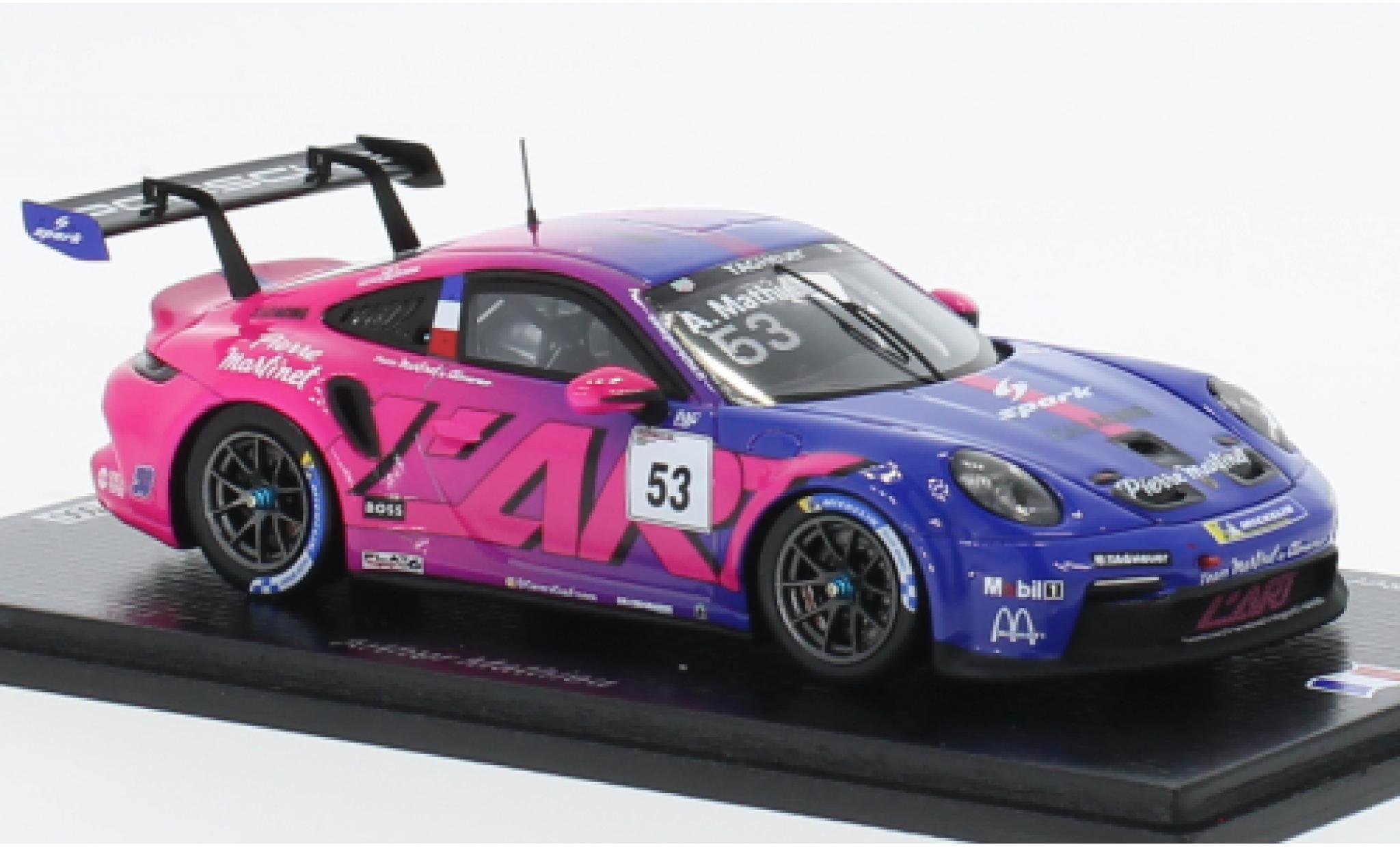 Porsche 991 GT3 Cup 1/43 Spark 911  No.53 Carrera Cup France 2022 modellino in miniatura