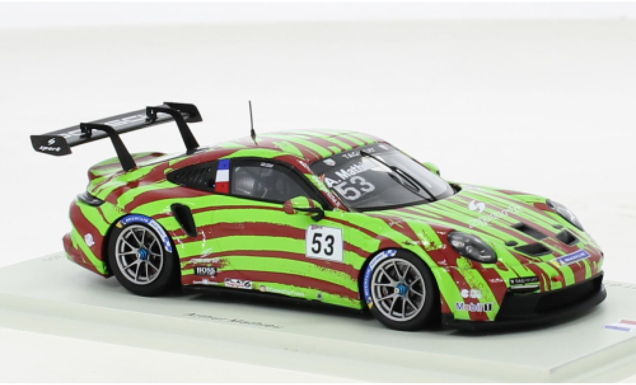 Porsche 991 GT3 Cup 1/43 Spark 911  No.53 Motorsport Carrera Cup France Barcelona 2021 modellino in miniatura