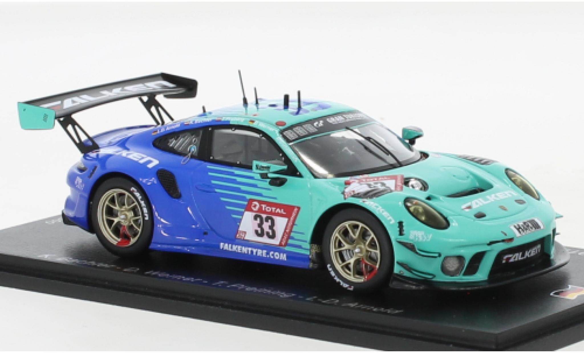 Porsche 991 GT3 R 1/43 Spark 911  No.33 Falken Motorsports Falken 24h Nuerburgring 2021 modellino in miniatura